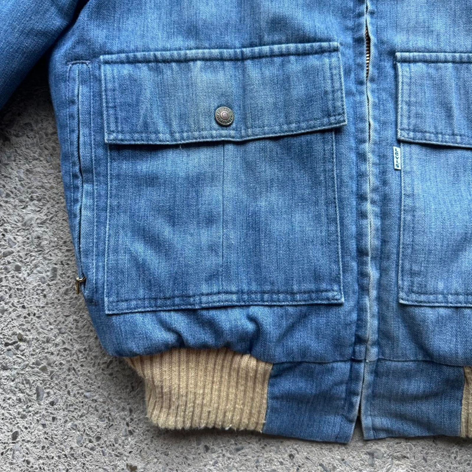 Levi's 70s Levi’s Faux Fur Lined Denim Bomber Jacket Size US S / EU 44-46 / 1 - 7 Thumbnail