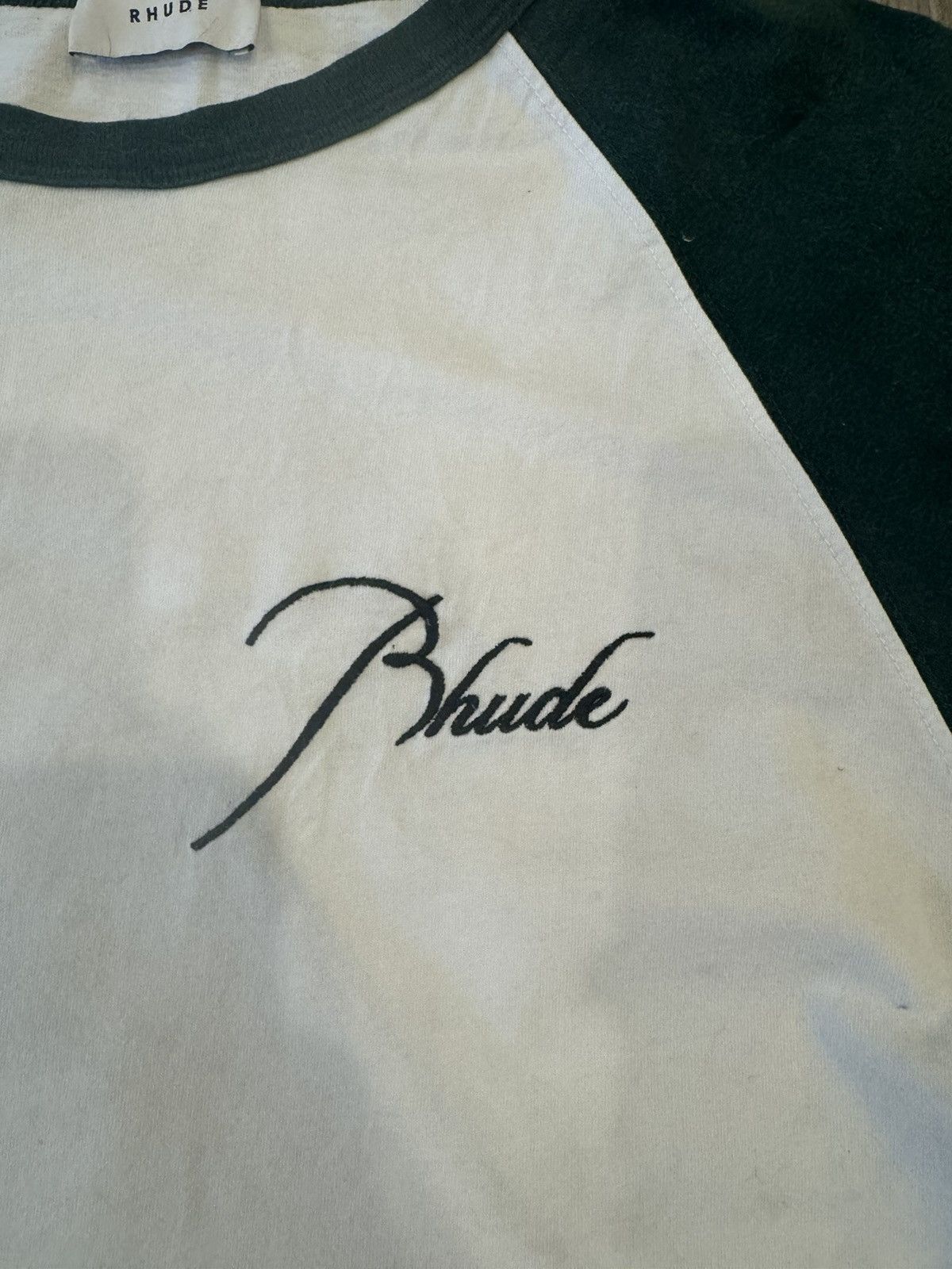 Rhude Rhude white & Green Raglan T-shirt Size US L / EU 52-54 / 3 - 4 Thumbnail