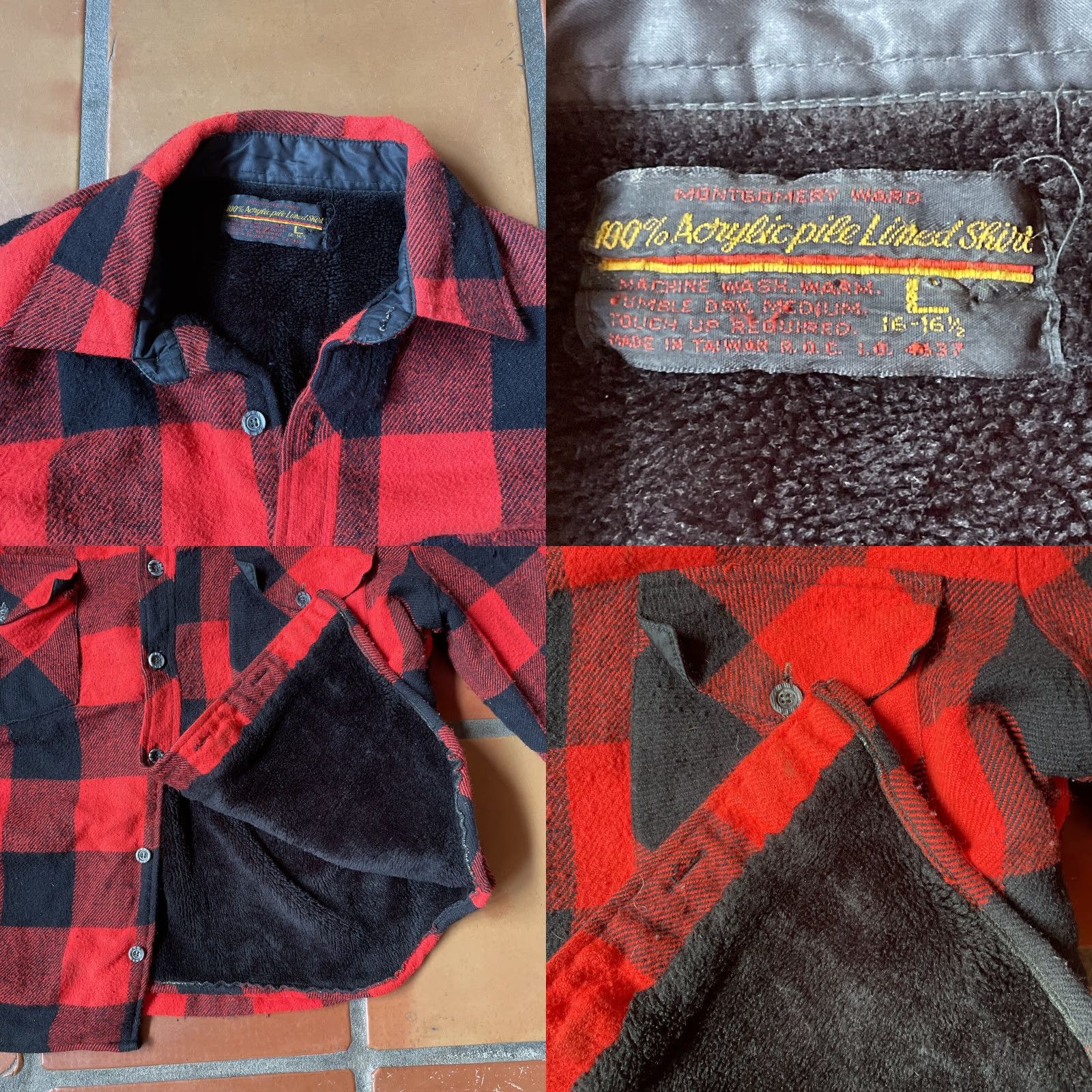 Vintage VINTAGE Montgomery Ward Mens L Button Up Red Buffalo Plaid Lined Jacket VTG Shirt 1980s Mens Size US L / EU 52-54 / 3 - 8 Thumbnail