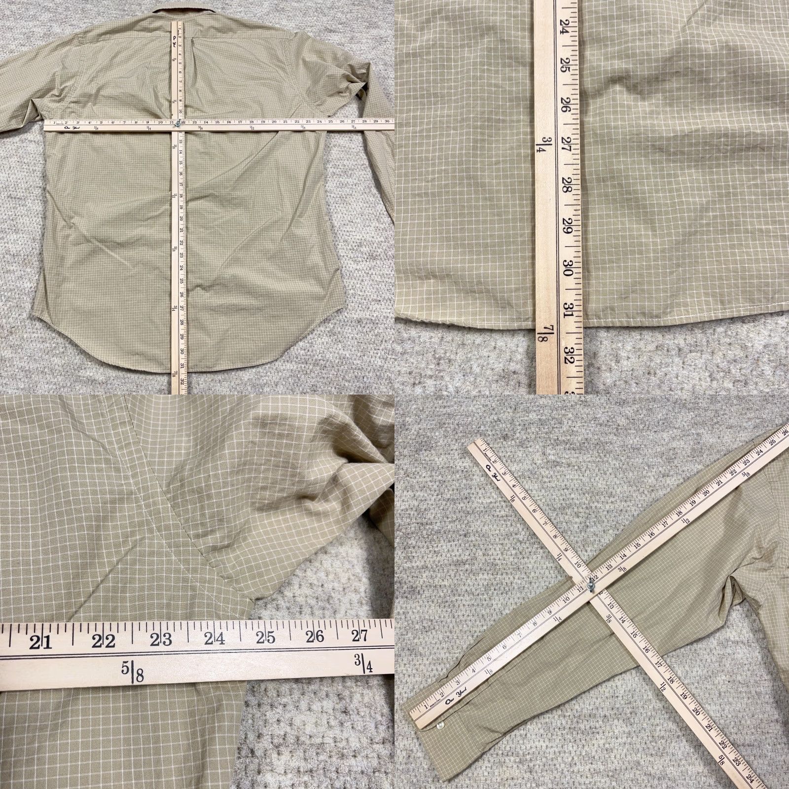 Ralph Lauren Ralph Lauren Shirt Men L Beige Check Button-Up Embroidered Logo Button Colorful Preppy Modern Mens Size 42R - 8 Thumbnail