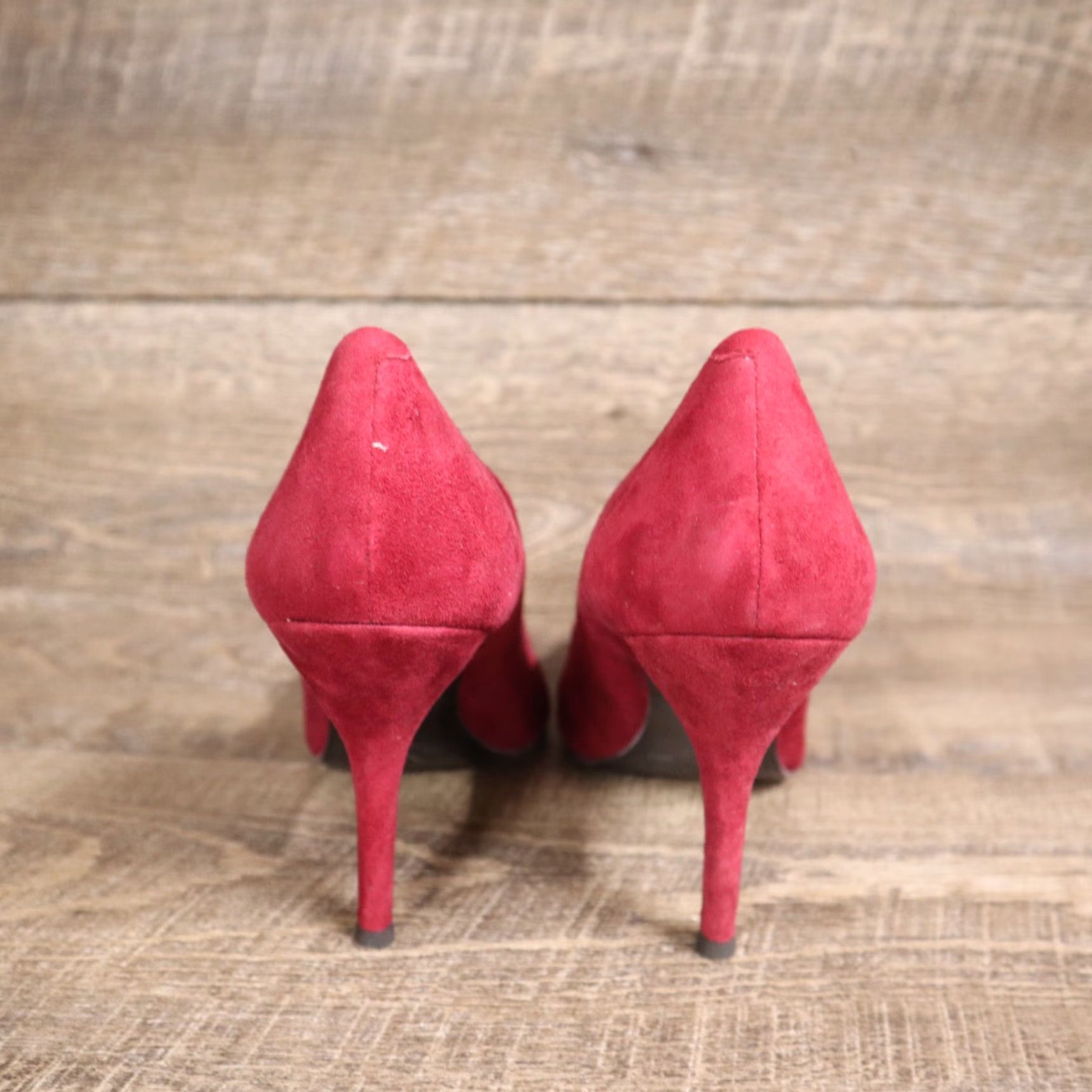 Nine West VINTAGE Nine West Dempsey Red Suede Sandals Women Size 10M 4" Heel Ankle Strap Size US 12 / IT 42 - 5 Thumbnail