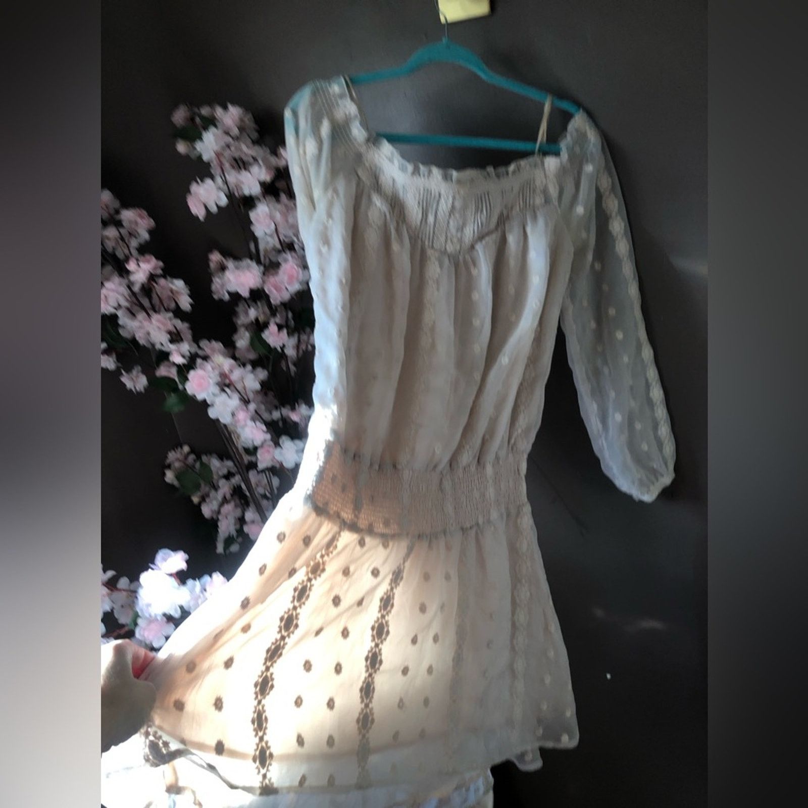 Free people lace embroidered sheer long sleeve dress. - crrs.pl