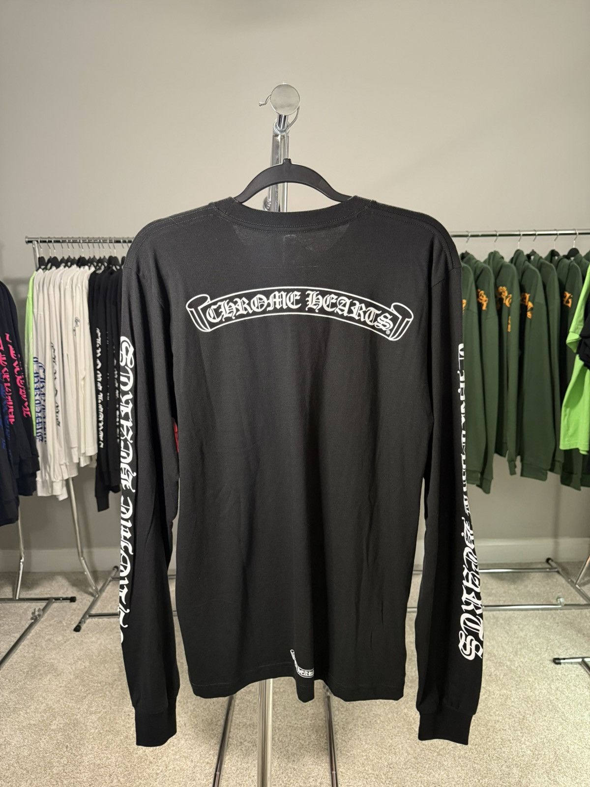 Chrome Hearts Chrome Hearts Black Scroll Logo Long-sleeve Size US L / EU 52-54 / 3 - 2 Thumbnail