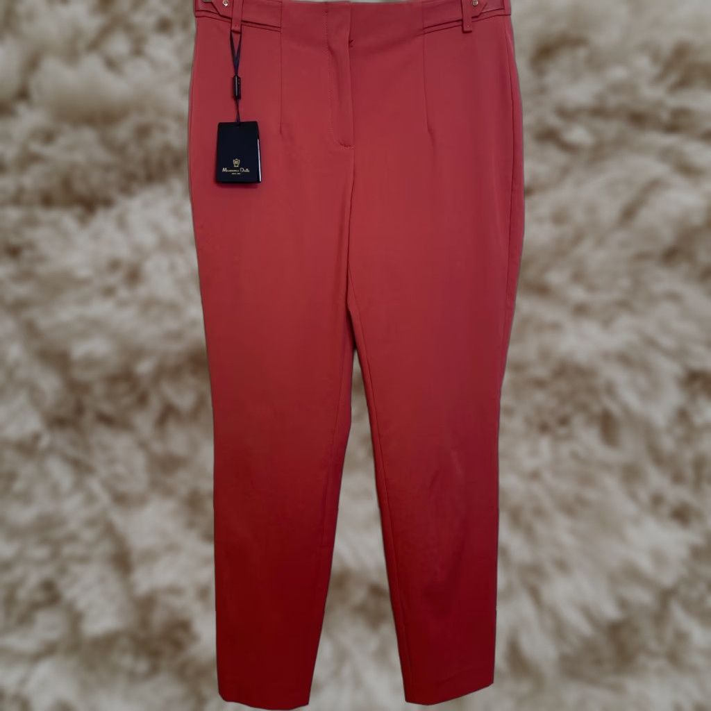 Massimo Dutti Dress Pants Women Size 6 Coral Pink Stretch Straight Leg 29