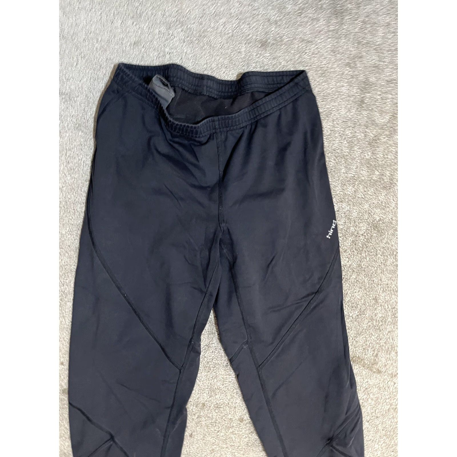 Vintage Hinds Mens Sweatpants Small Black Tapered w/Pockets Ankle Zip No Drawstring Size US 29 - 2 Thumbnail
