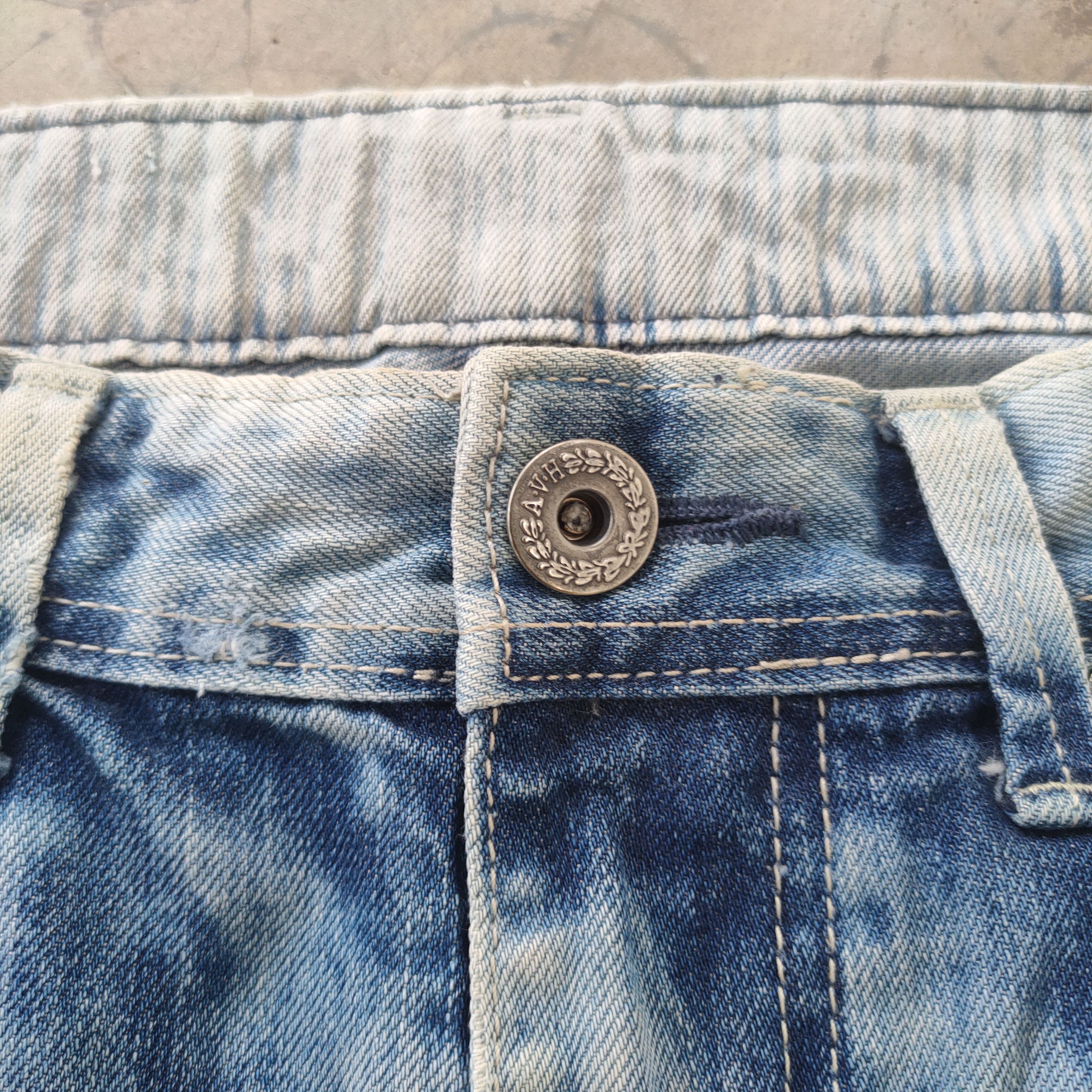 Vision Streetwear SICK💥 # VINTAGE AVH FADED RIPPED DISTRESSED JEANS PANTS Size US 34 / EU 50 - 6 Thumbnail
