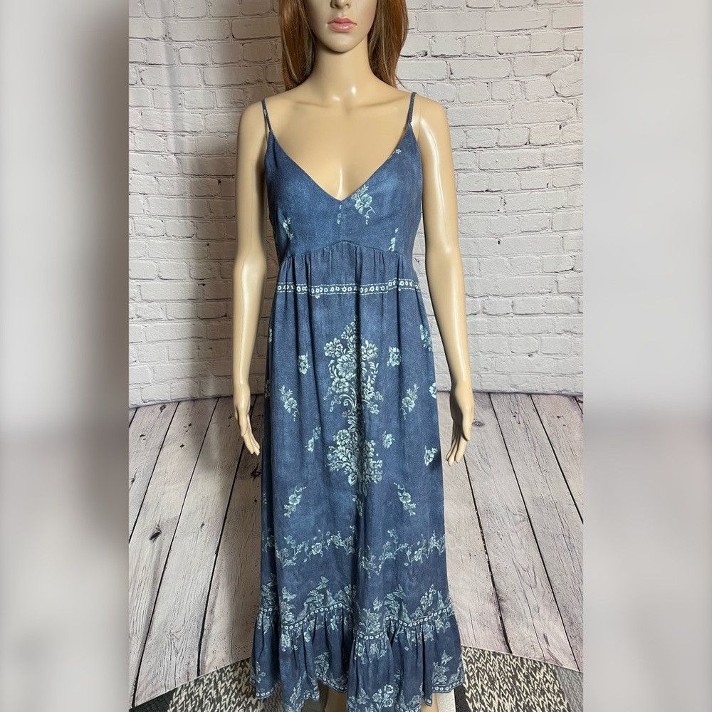 NWT New $418 Secret Mission Boutique Phoenix Blue Cotton Dr