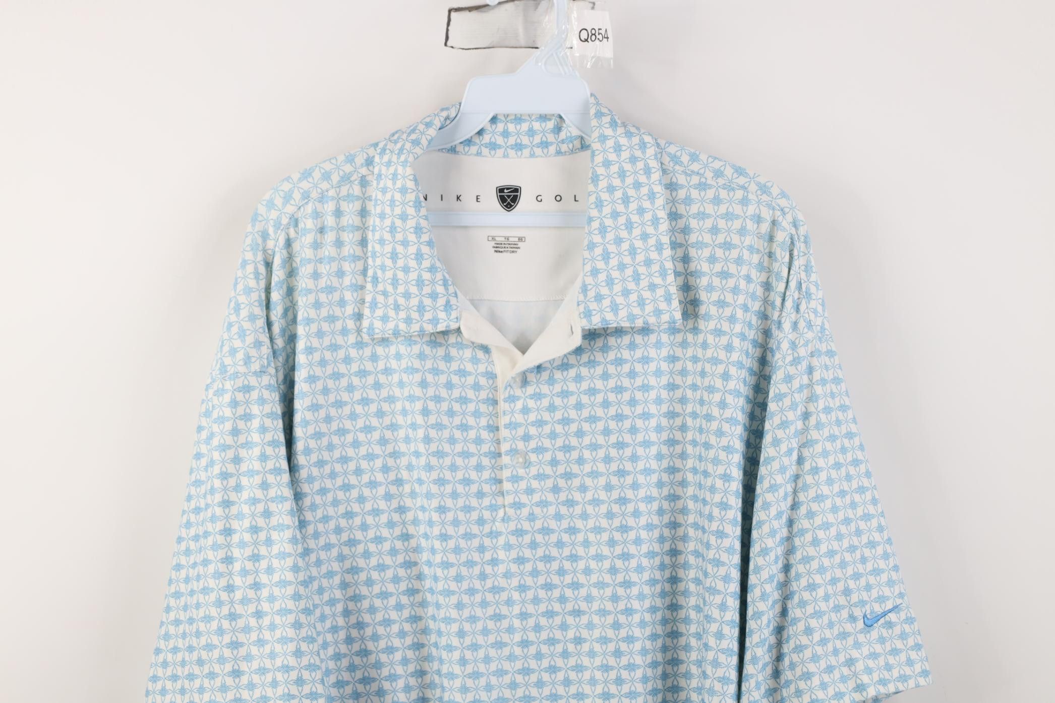 Nike Nike Golf Mini Swoosh Geometric Flower Knit Golfing Polo Size US XL / EU 56 / 4 - 2 Thumbnail