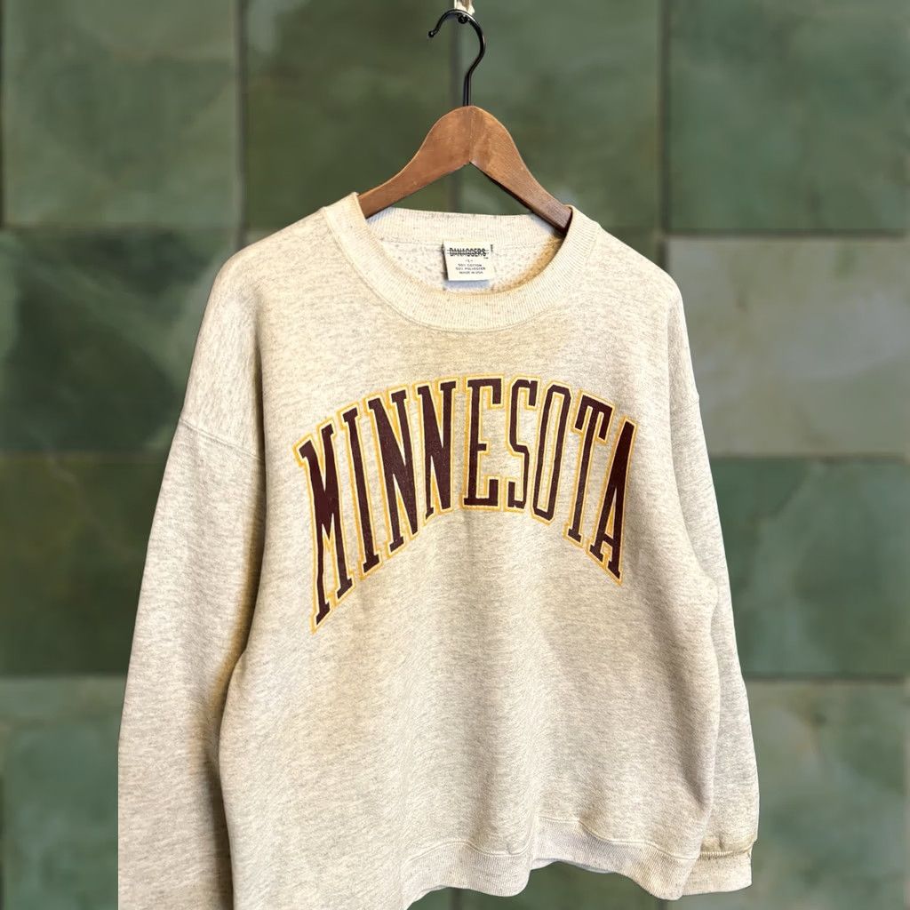 Vintage VINTAGE University Of Minnesota College Gray Sweatshirt Sweatshirt L Mens 90s Pullover Gray Size US L / EU 52-54 / 3 - 1 Thumbnail