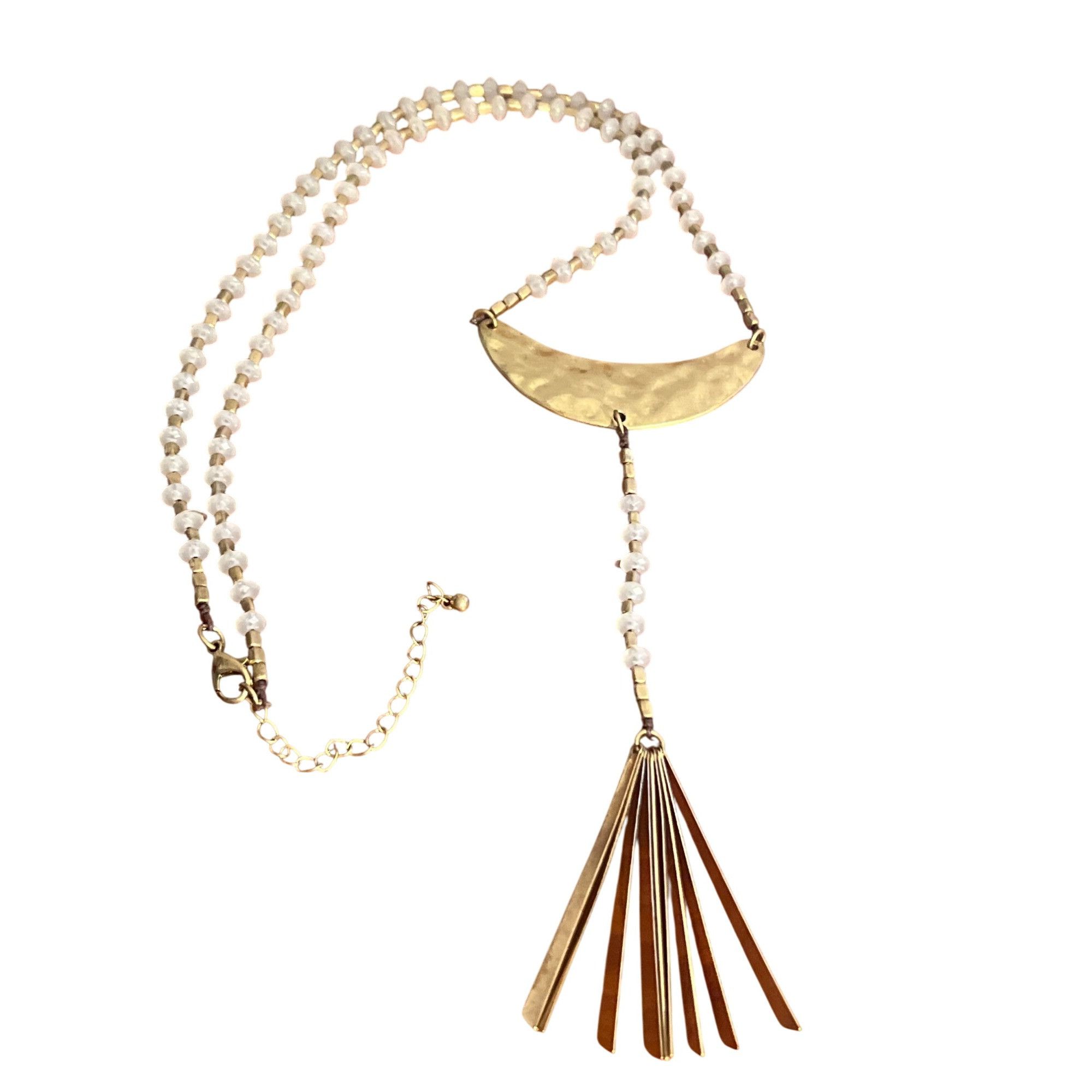 Other Gold Tone Opaque Faceted Acrylic Beads Necklace Statement Me Size ONE SIZE - 1 Thumbnail