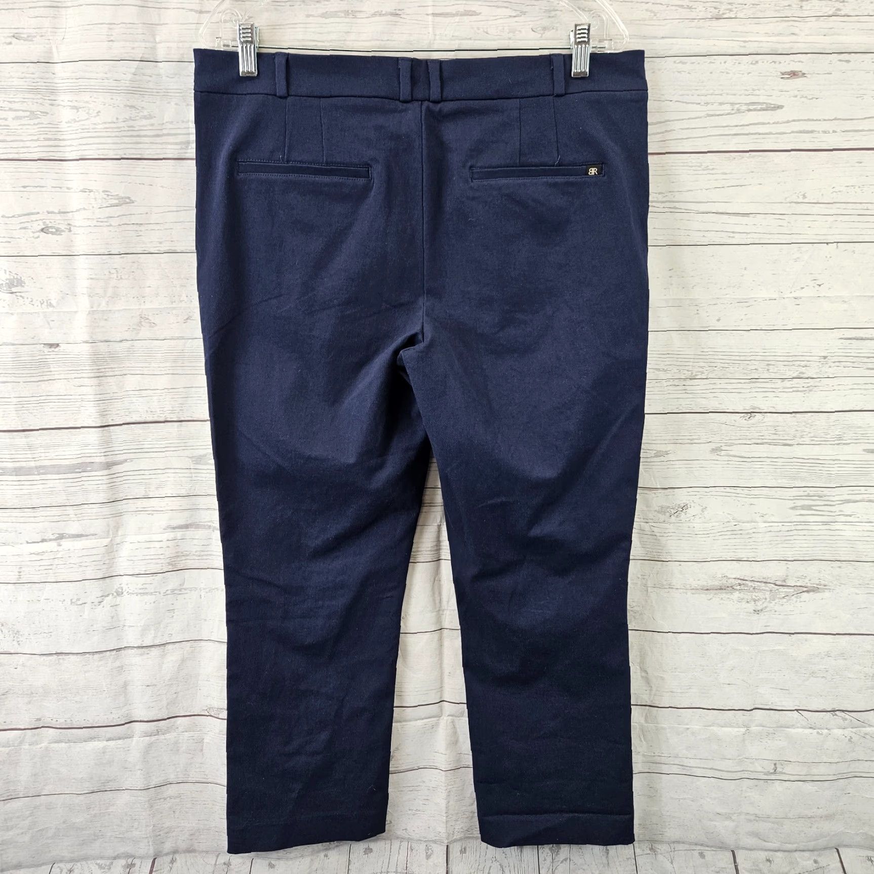 Banana Republic Banana Republic Womens Cropped Pants Sz 10 Blue Mid Rise Cotton Blend Size 32" / US 10 / IT 46 - 3 Thumbnail