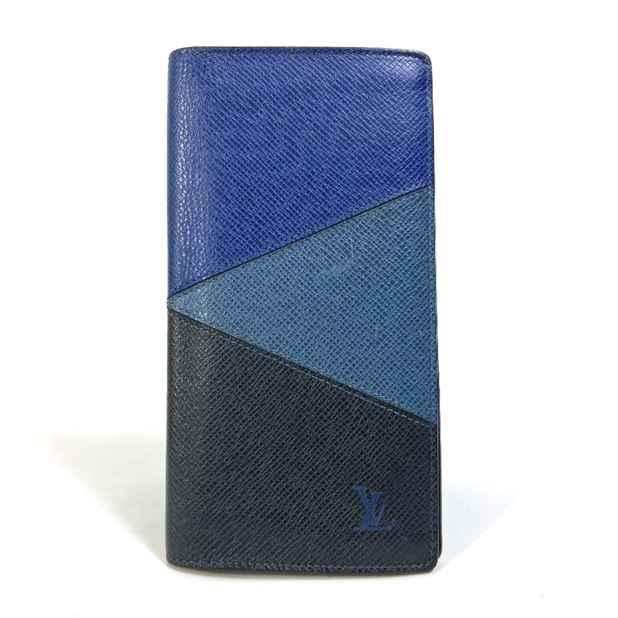 Louis Vuitton LOUIS VUITTON M30713 Taiga V Portefeuille Brazza NM Bifold Long Wallet in Leather, Men's Navy Size ONE SIZE - 1 Thumbnail