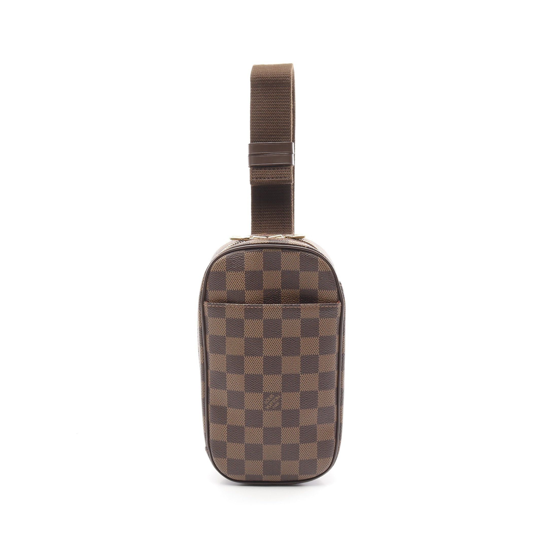 Louis Vuitton Louis Vuitton Pochette Ganju Damier Ebene Body Bag Waist Leather Brown Sp Order Product Size ONE SIZE - 1 Thumbnail