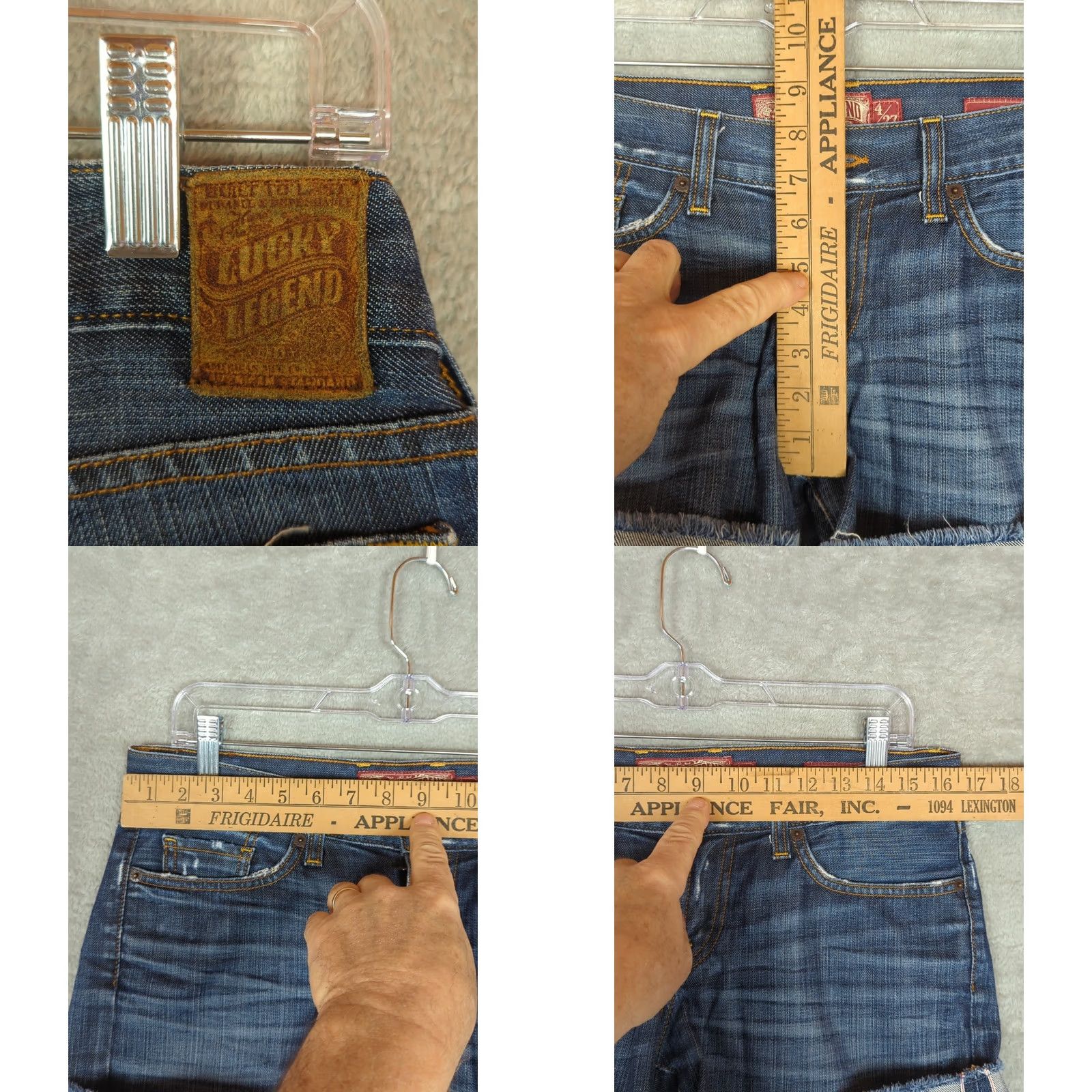 Lucky Brand Lucky Brand Shorts Womens 4 Blue Denim Riley Frayed Hem Whisker Distress selvage Distressed 5-Pocket Denim Shorts Blue Regular Size 27" / US 4 / IT 40 - 10 Thumbnail
