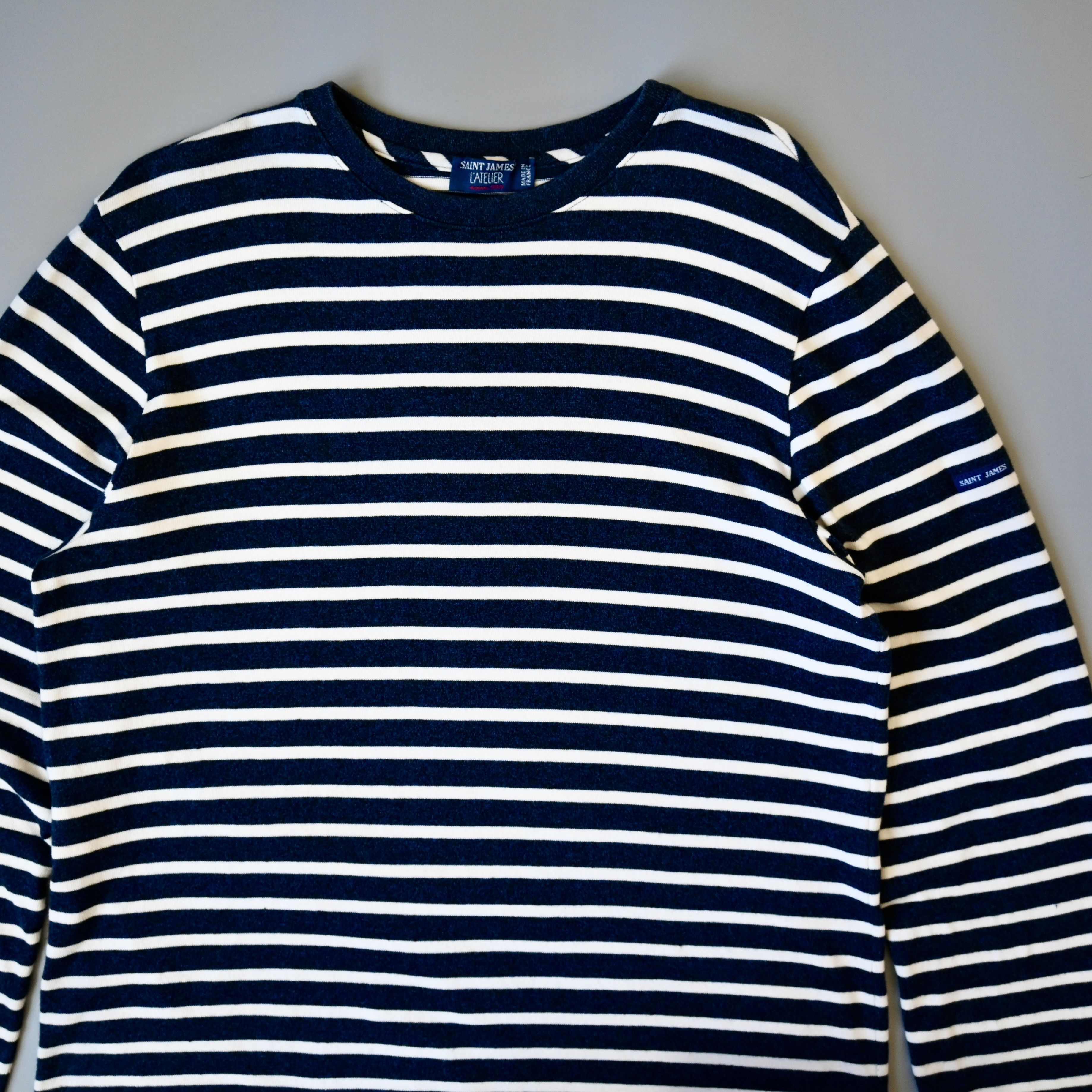 Saint James SAINT JAMES 50/50 cotton linen ringer neck striped t-shirt Size US L / EU 52-54 / 3 - 6 Thumbnail