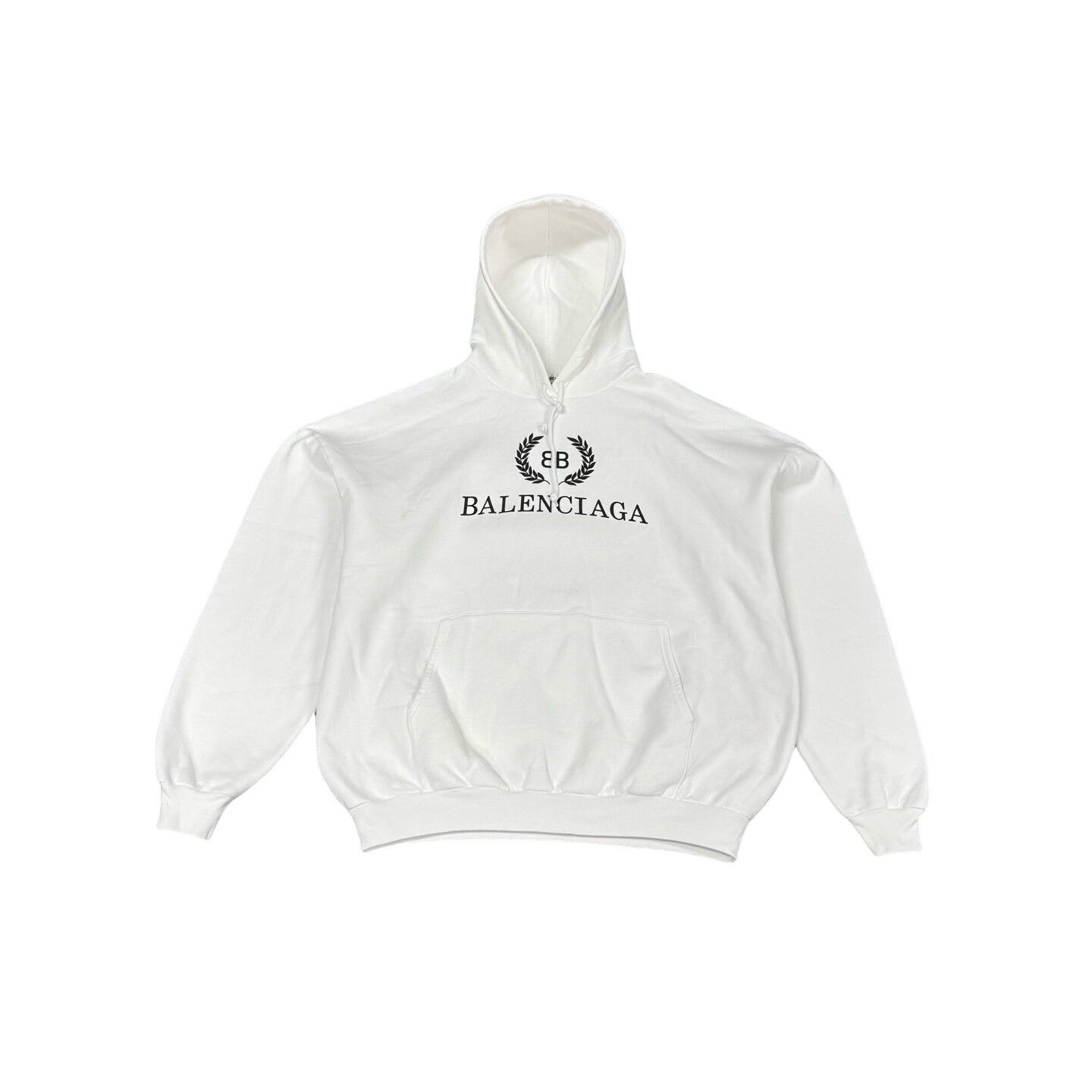 Balenciaga Balenciaga Laurel Logo Print Hoodie White Size S Size US S / EU 44-46 / 1 - 1 Thumbnail