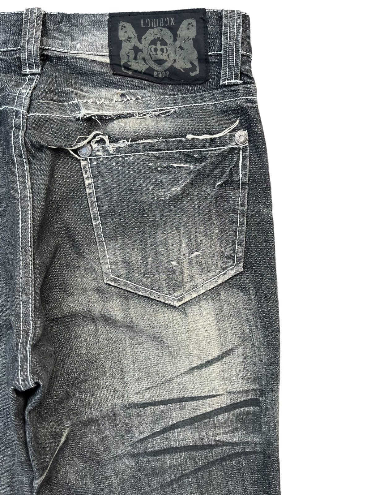 Vintage Japanese Brand Lowbox Distressed Charcoal Faded Jean