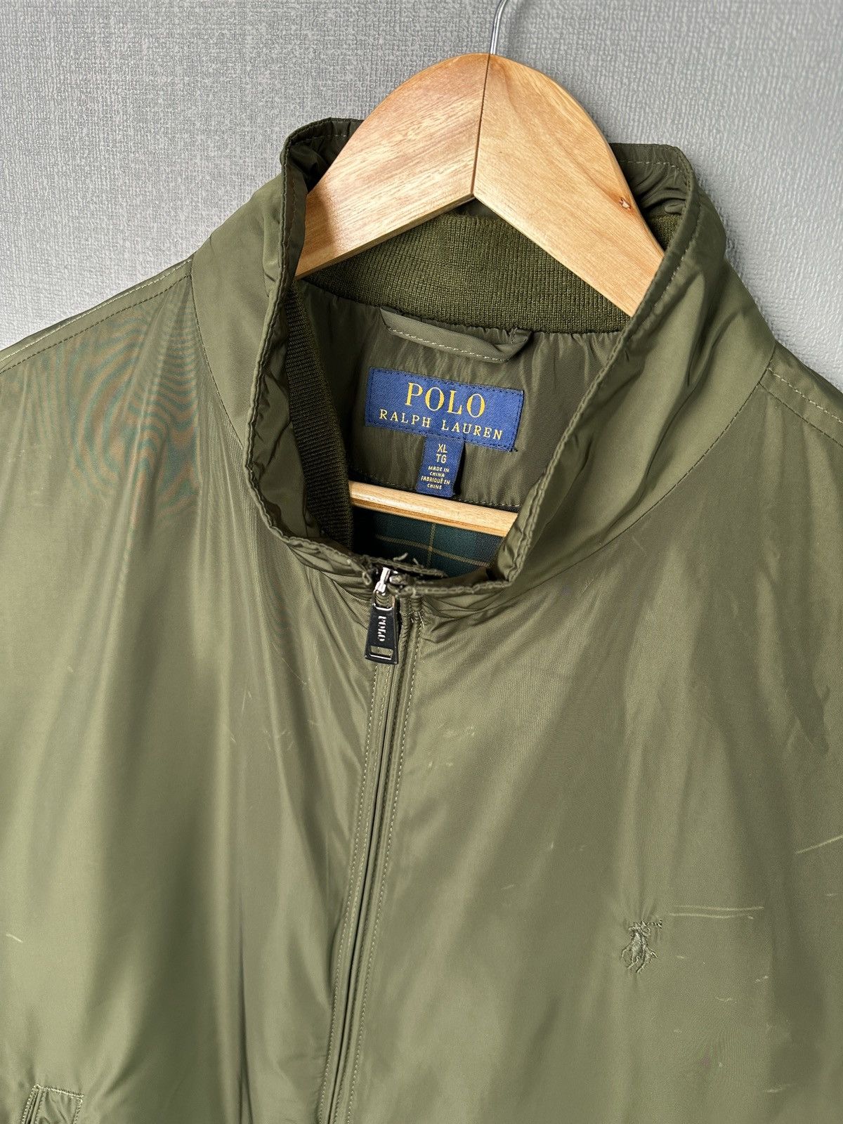Polo Ralph Lauren POLO RALPH LAUREN Khaki Green Bomber Jacket Tartan Lined XL Size US XL / EU 56 / 4 - 5 Thumbnail