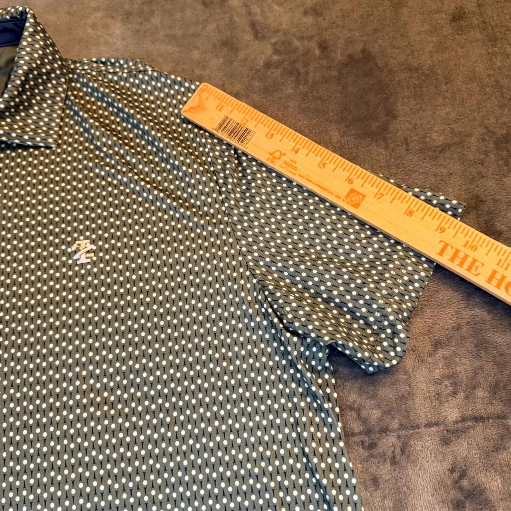 Izod Izod Golf Polo Shirt Mens XL Green Geometric Print Performance Stretch Moisture Wicking Polo Shirt Activewear Casual Mens Size US XL / EU 56 / 4 - 7 Thumbnail