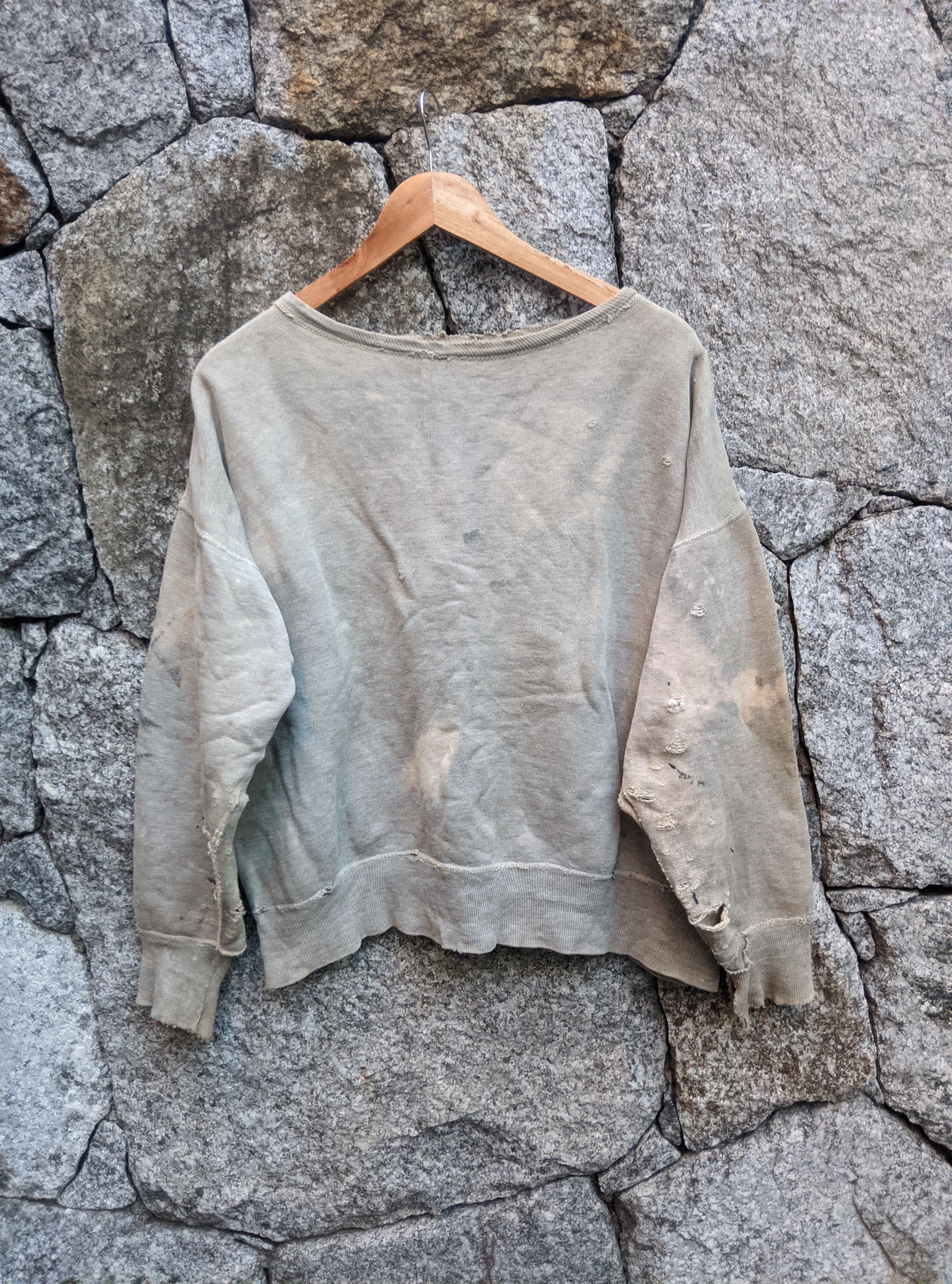 Vintage Vintage 40s destroyed single v sweatshirt afterhood Size US L / EU 52-54 / 3 - 2 Thumbnail