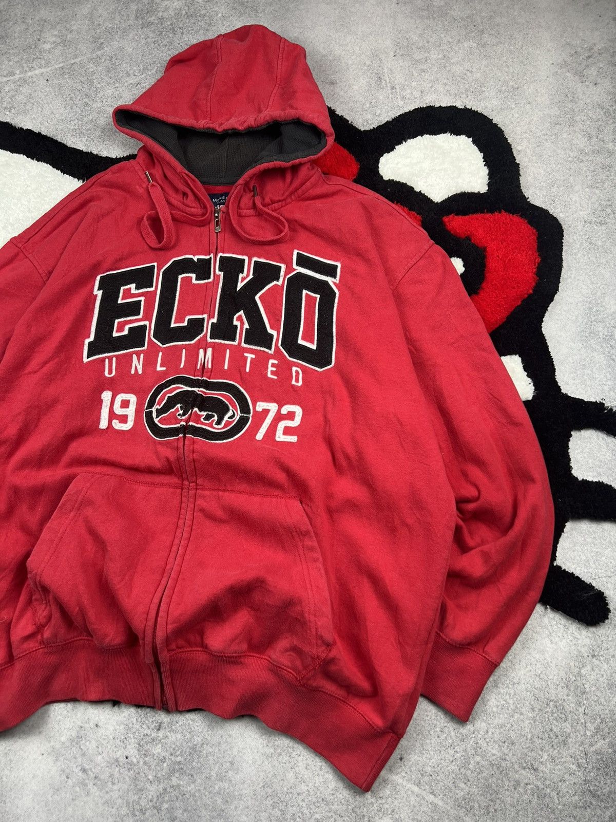 Ecko Unltd Big Logo Baggy Vintage Rap Y2K Hip Hop Zip Hoodie