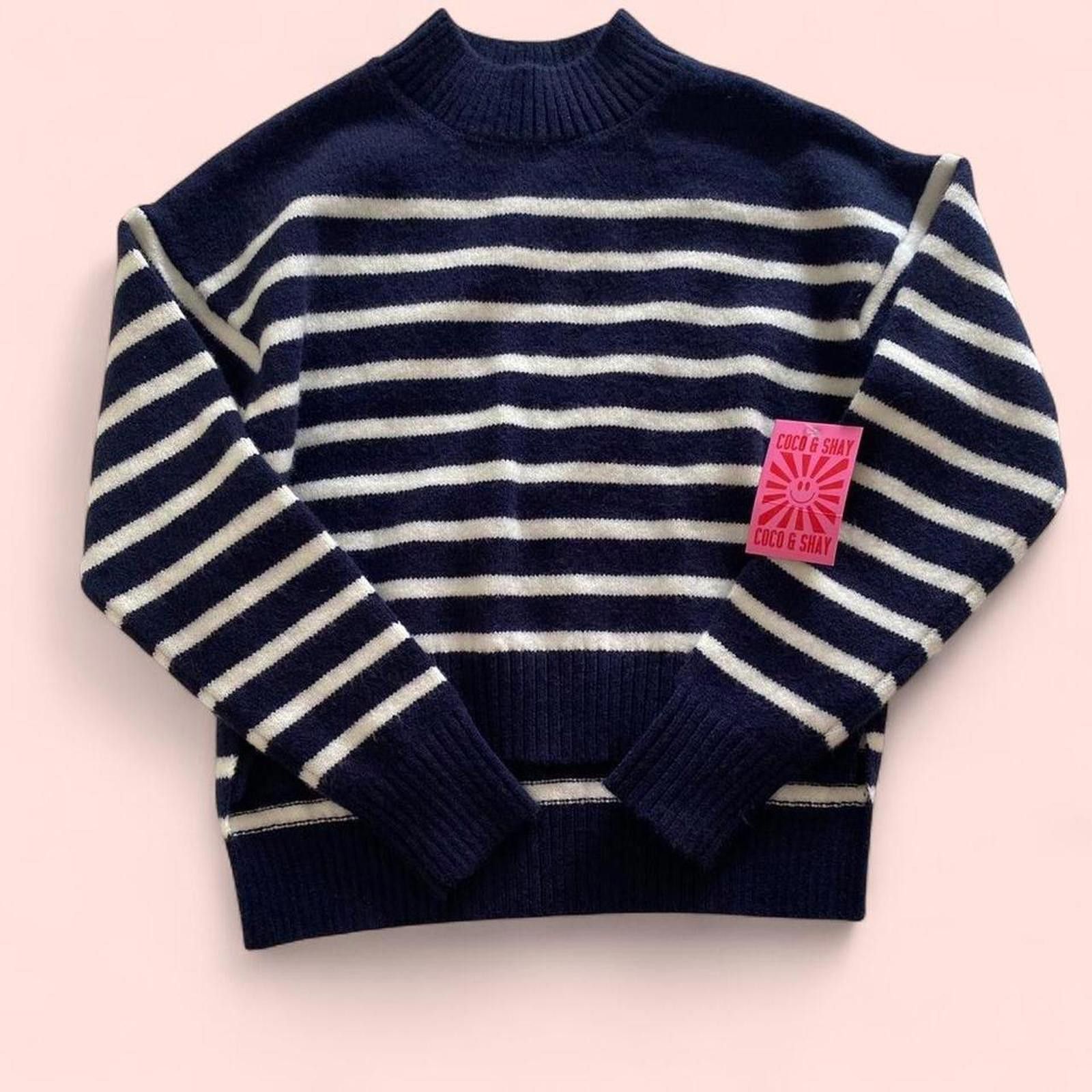 Other Coco and shay- soft and cozy navy white striped sweater Size XS / US 0-2 / IT 36-38 - 4 Thumbnail