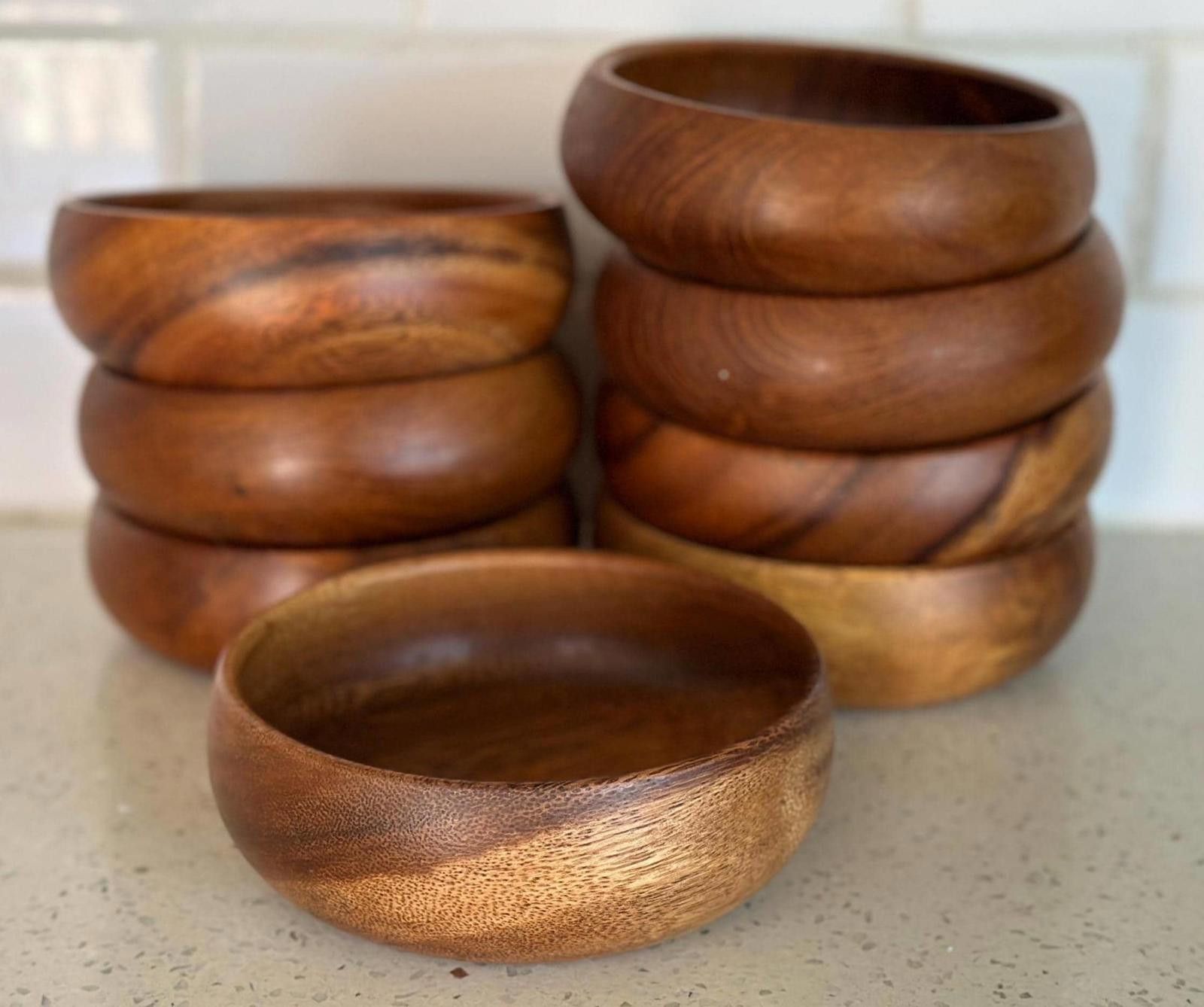Designer 8 x Woodcraftery serving bowls Buddha bowls wood vintage Size ONE SIZE - 1 Thumbnail
