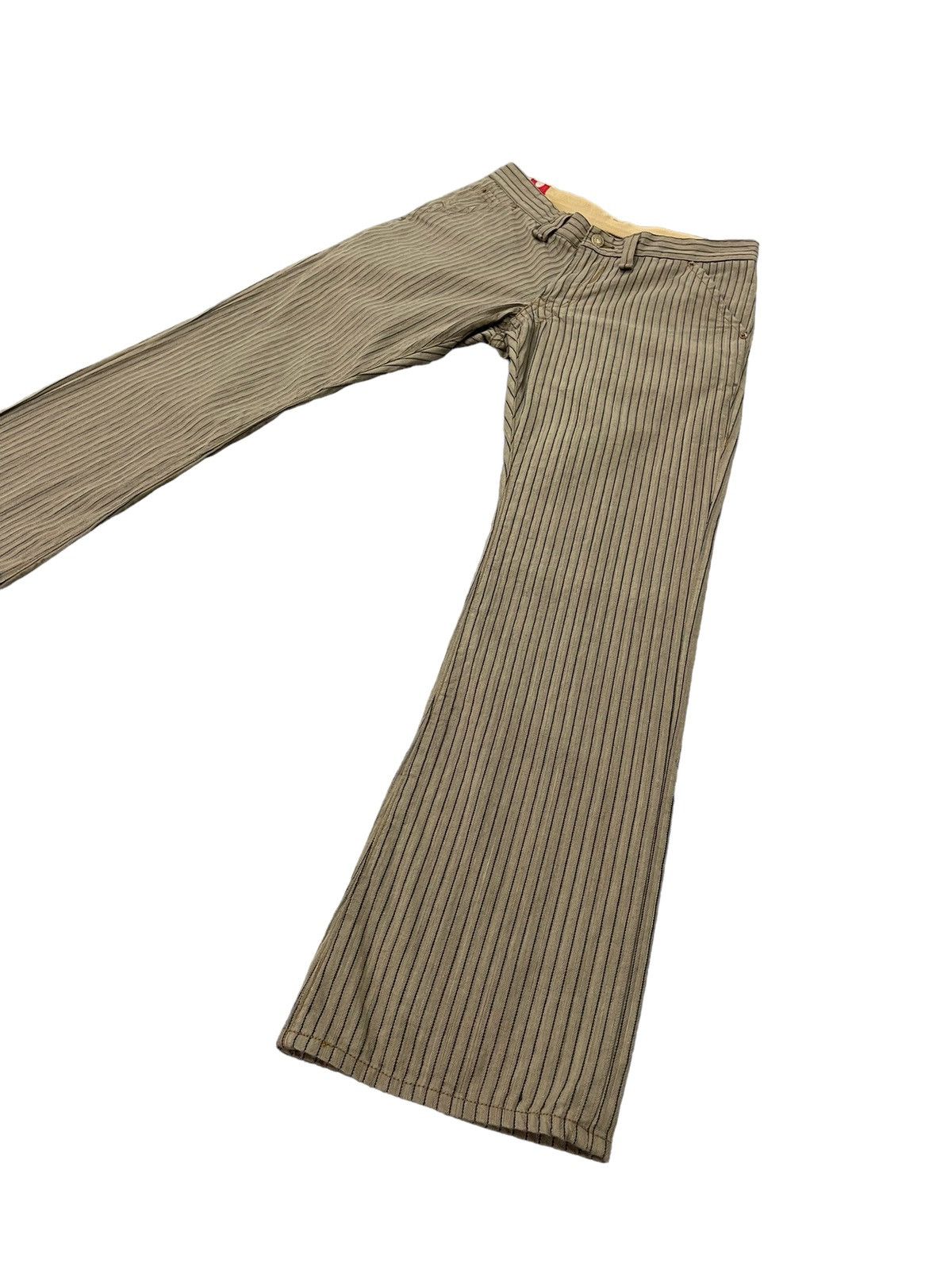Japanese Brand Flare Jeans Blue Way Japan Wabash Striped Low Rise 8🟦3 Size US 30 / EU 46 - 3 Thumbnail