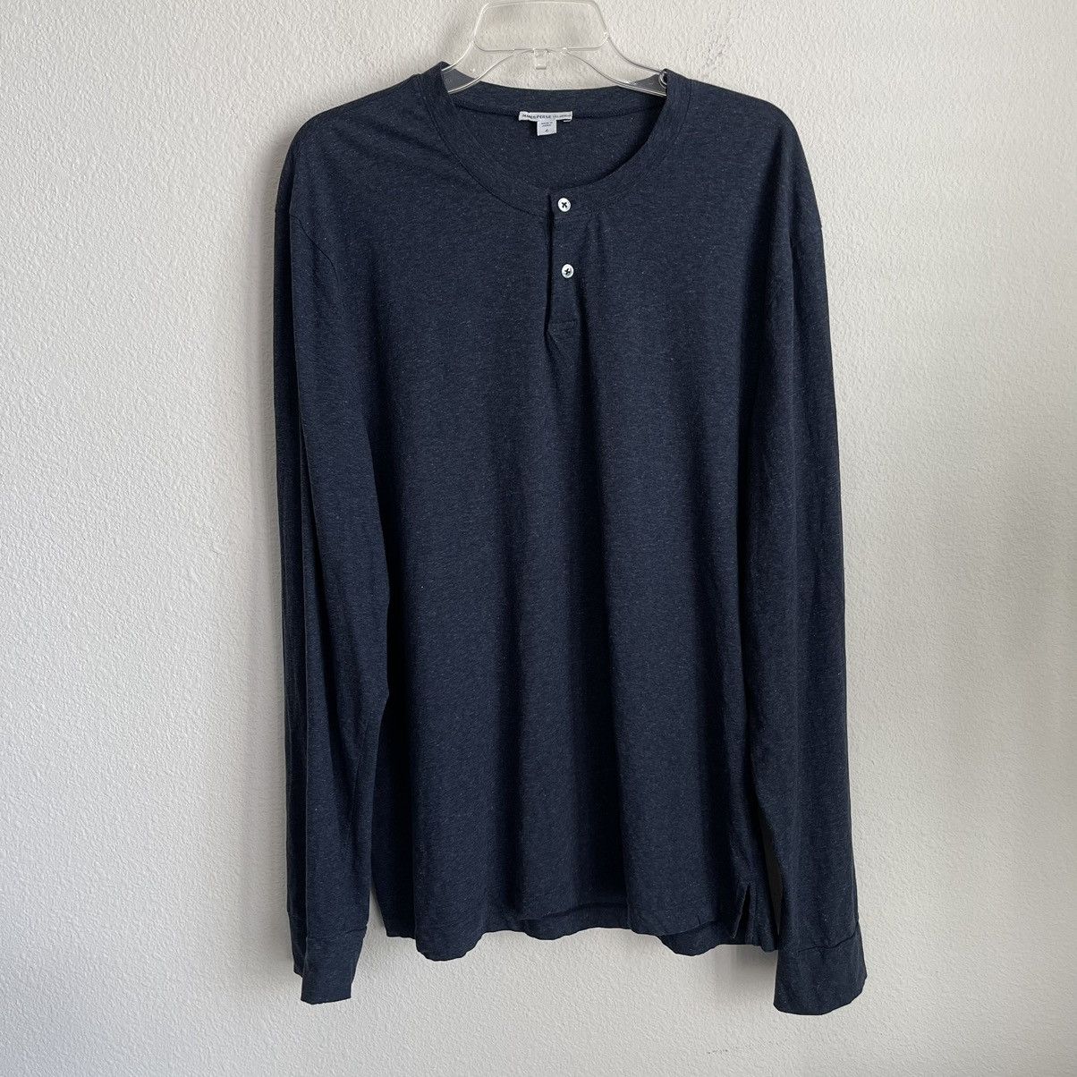 James Perse James Perse Lightweight Long Sleeve Heather Henley Tee Size US XL / EU 56 / 4 - 2 Thumbnail