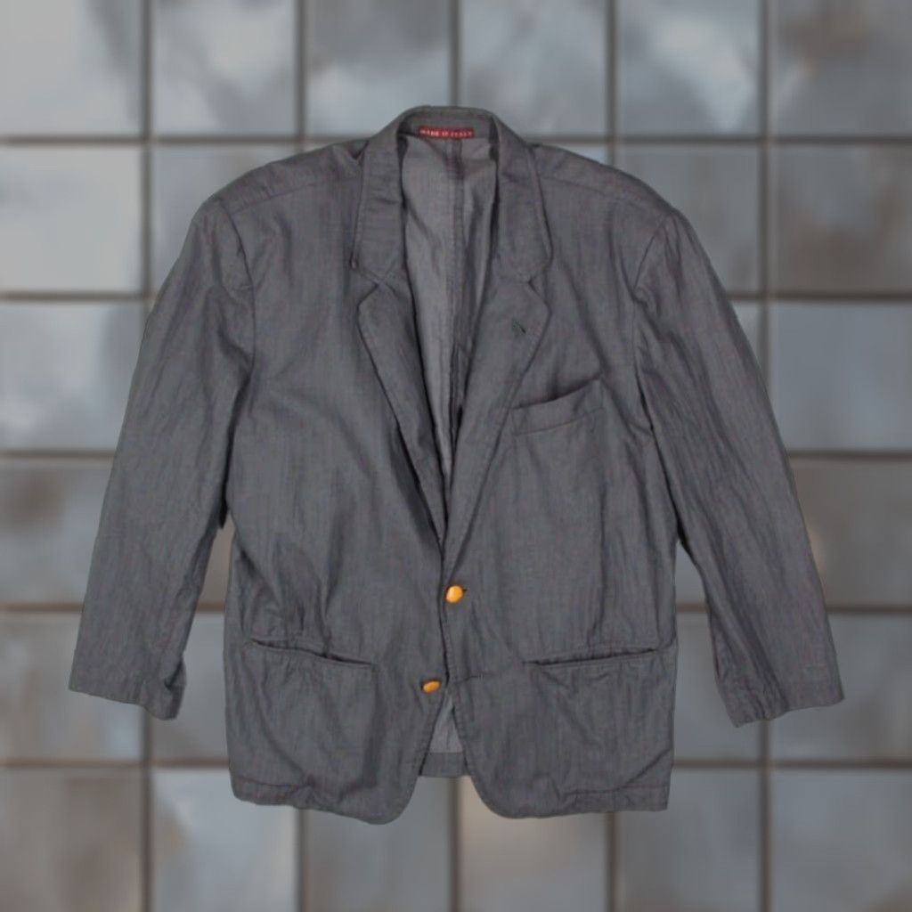 J.Crew VINTAGE Seventy International 2 Button Blazer Men's Medium Gray Cotton Made in Italy Size 40R - 1 Thumbnail