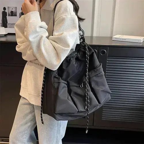 VIBE Fashion hip hop large bucket bag shoulder bag unisex Size ONE SIZE - 1 Thumbnail