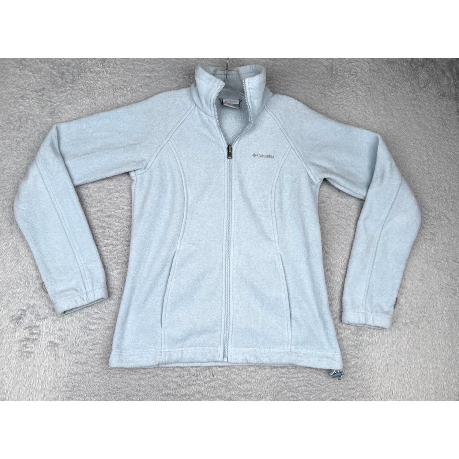 Vintage Columbia Jacket Women Small Blue Interchange Full Zip Fleece Pockets Mock Neck Size S / US 4 / IT 40 - 2 Thumbnail