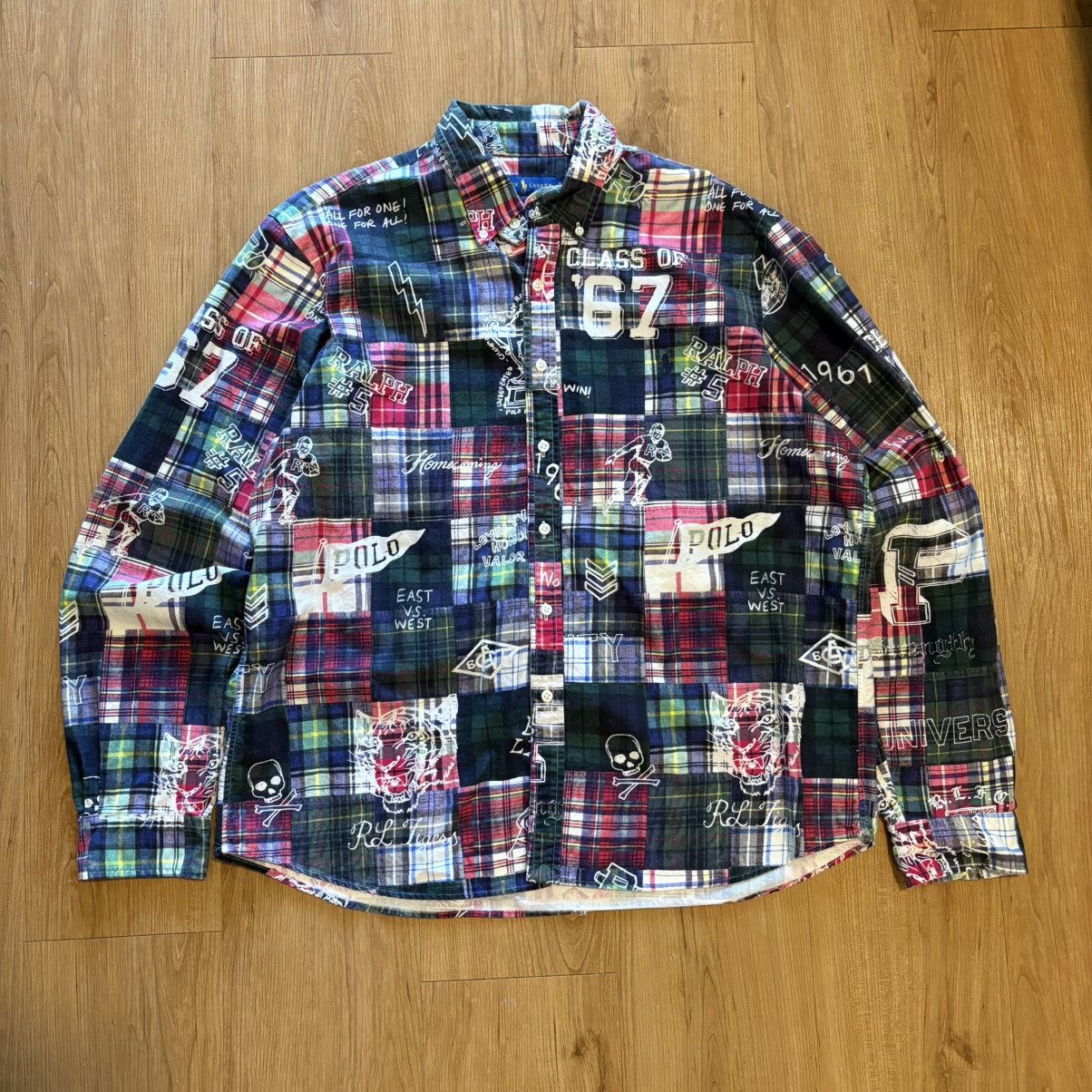 Polo Ralph Lauren Polo Ralph Lauren Class of '67 RL Tigers Patchworks Shirt Size US XL / EU 56 / 4 - 1 Thumbnail