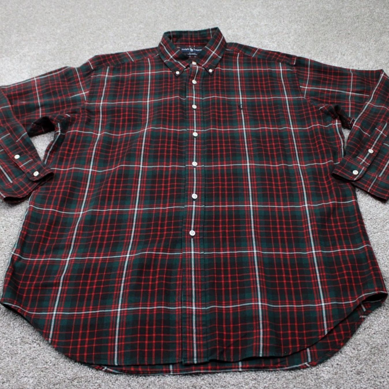 Ralph Lauren Ralph Lauren Shirt Mens Large Red/Black Plaid Cotton Button Down Long Sleeve Size US L / EU 52-54 / 3 - 2 Thumbnail