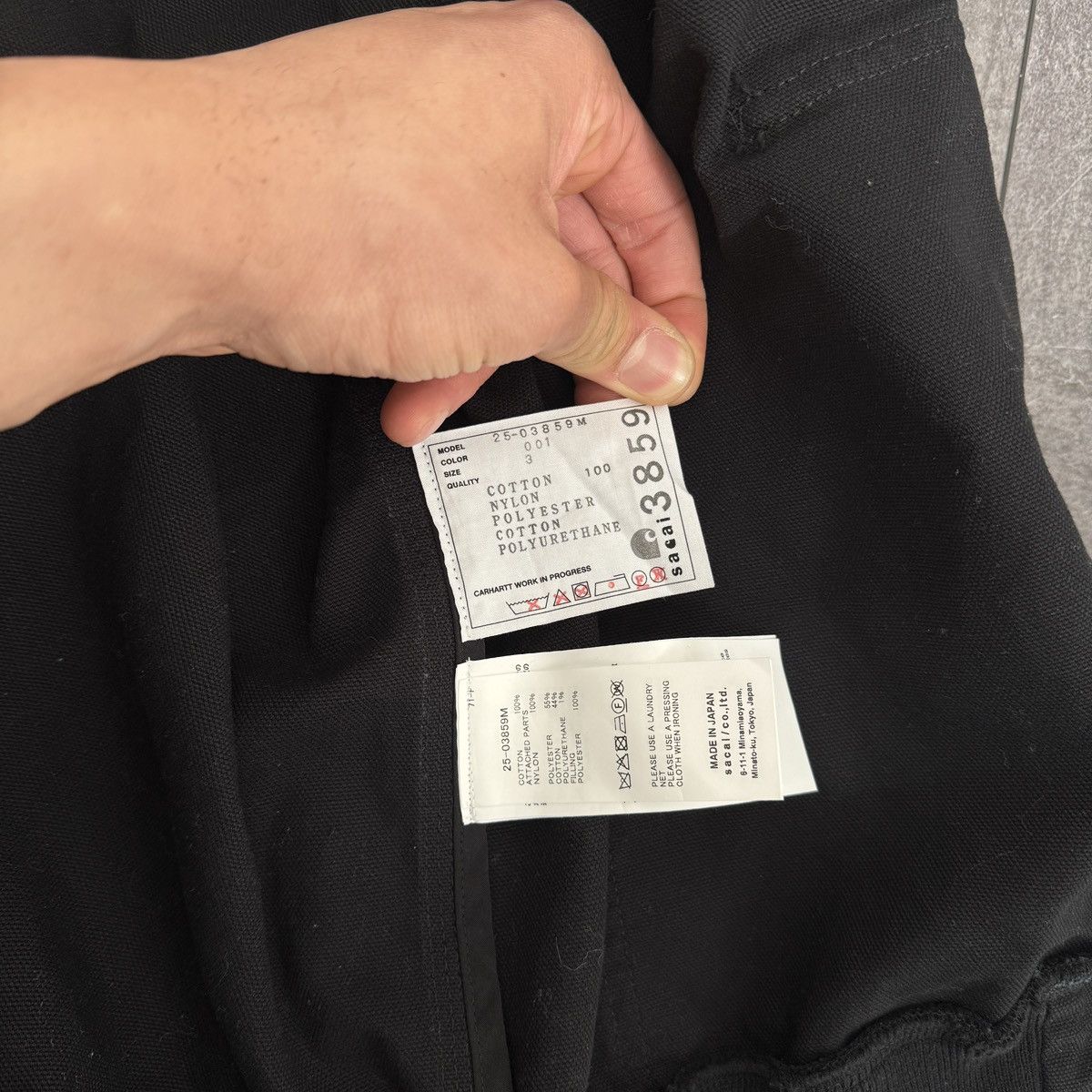 Carhartt × Sacai Carhartt x Sacai Duck Hooded Black Jacket Japan Size 3 Size US L / EU 52-54 / 3 - 7 Thumbnail