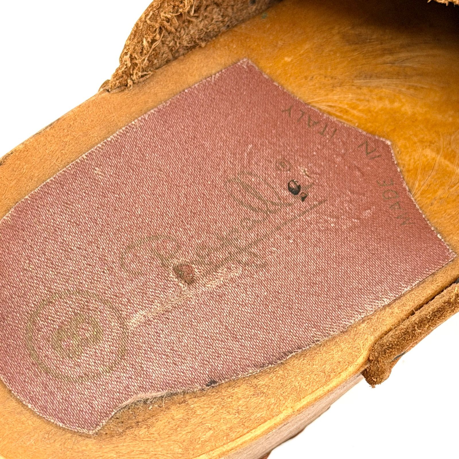 Vintage Vintage 70s Made in Italy Tan Leather Faux Wood Clogs Size US 8 / IT 38 - 9 Thumbnail