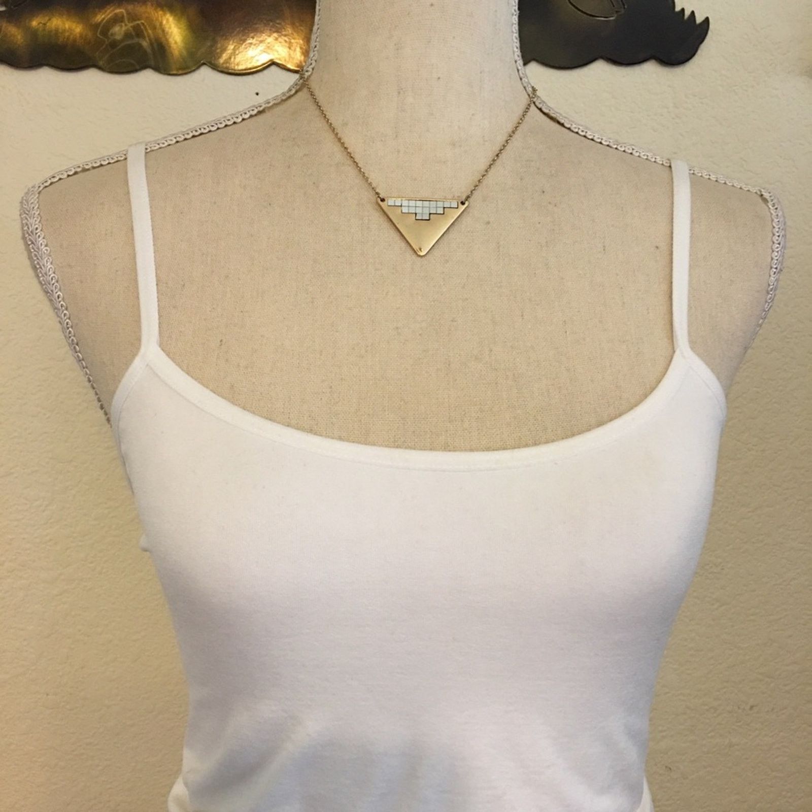 Vintage Vintage gold and silver tone triangle necklace Size ONE SIZE - 3 Thumbnail