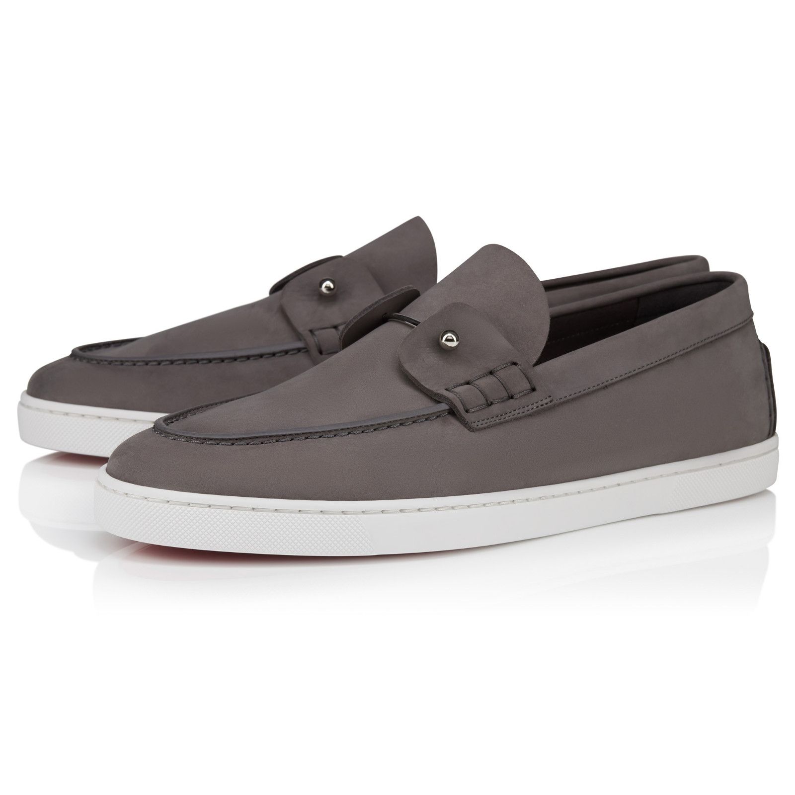 Christian Louboutin Christian Louboutin Mens Chambeliboat Flat Smoky Grey Loafer Size US 12 / EU 45 - 1 Thumbnail