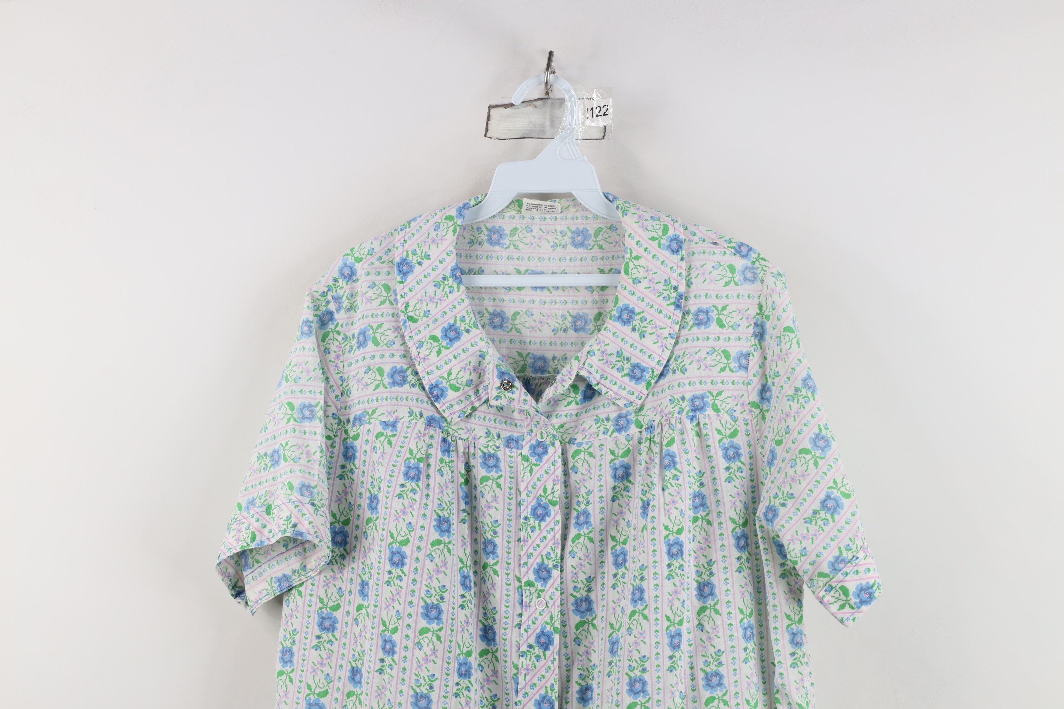 Vintage Vintage 70s Streetwear Snap Button Night Sleep Gown Shirt Size XL / US 12-14 / IT 48-50 - 2 Thumbnail