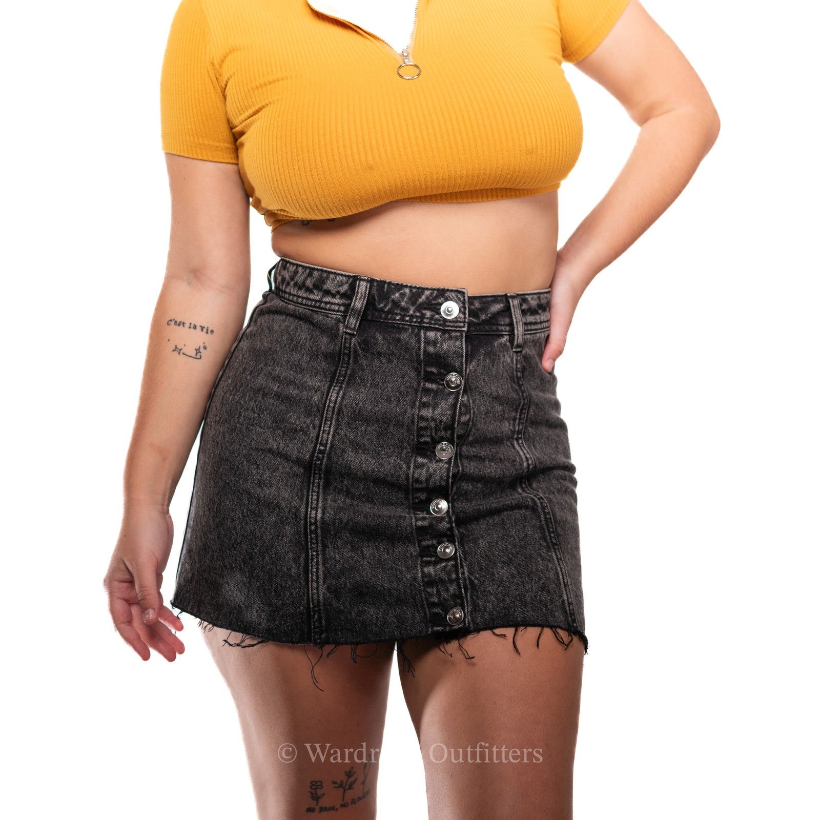H&M Black Denim Jean Skirt by H&M Size 27" / US 4 / IT 40 - 1 Thumbnail