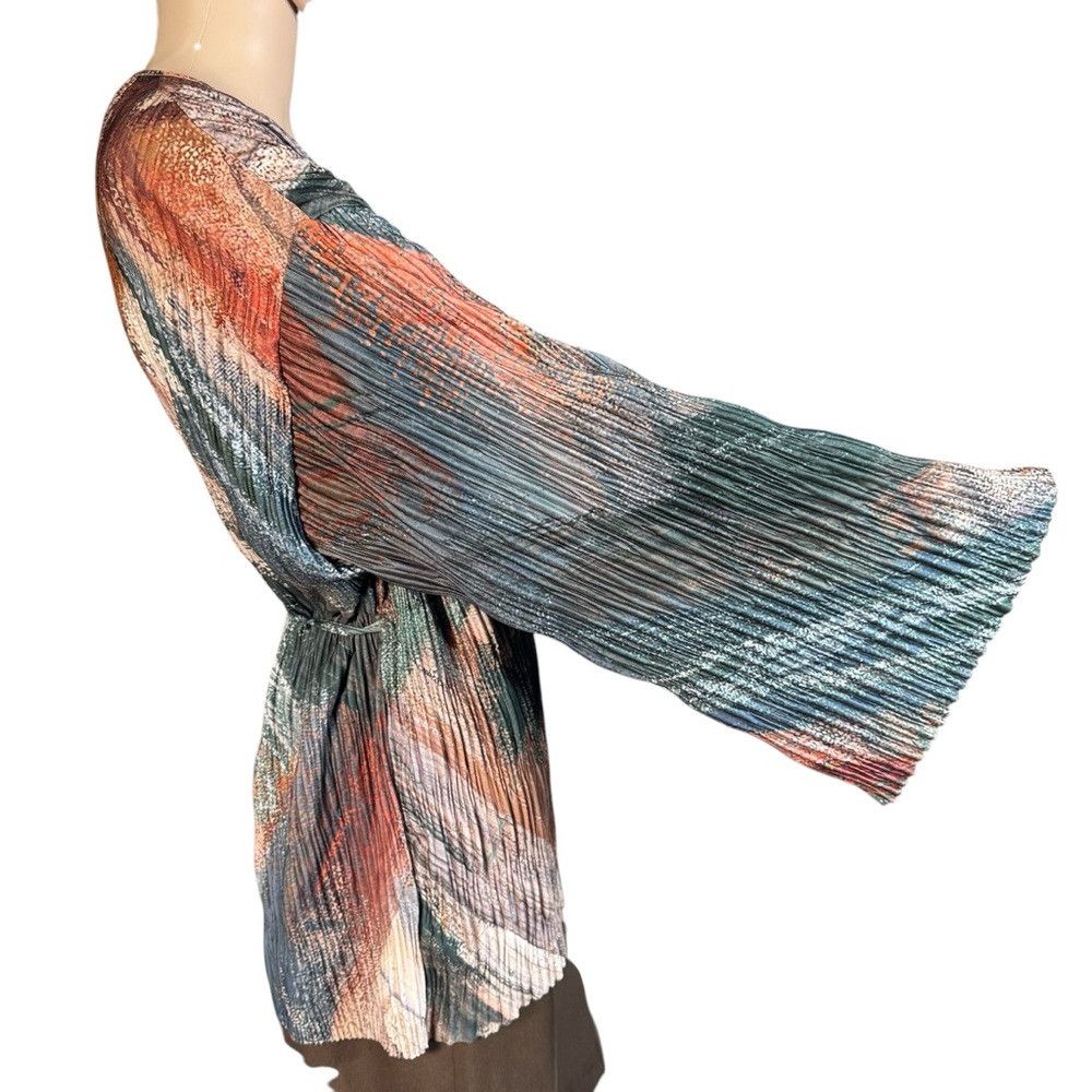 Zara NWT New Zara Pleated Printed Kimono Wrap Top Size S Size S / US 4 / IT 40 - 4 Thumbnail