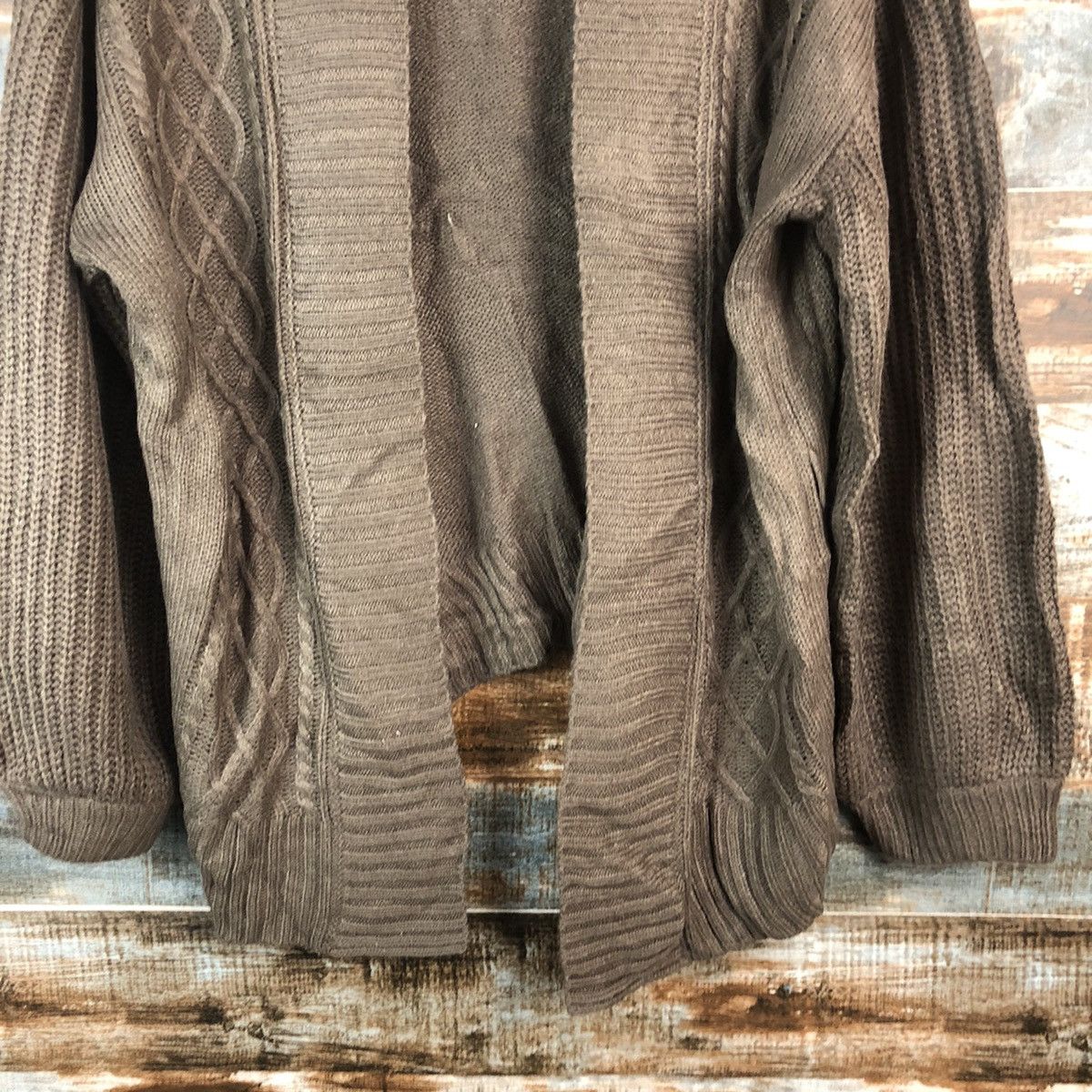 Homespun Knitwear Mu Mu & Co Brown Cardigan Knitwear #A2346 Size L / US 10 / IT 46 - 5 Thumbnail