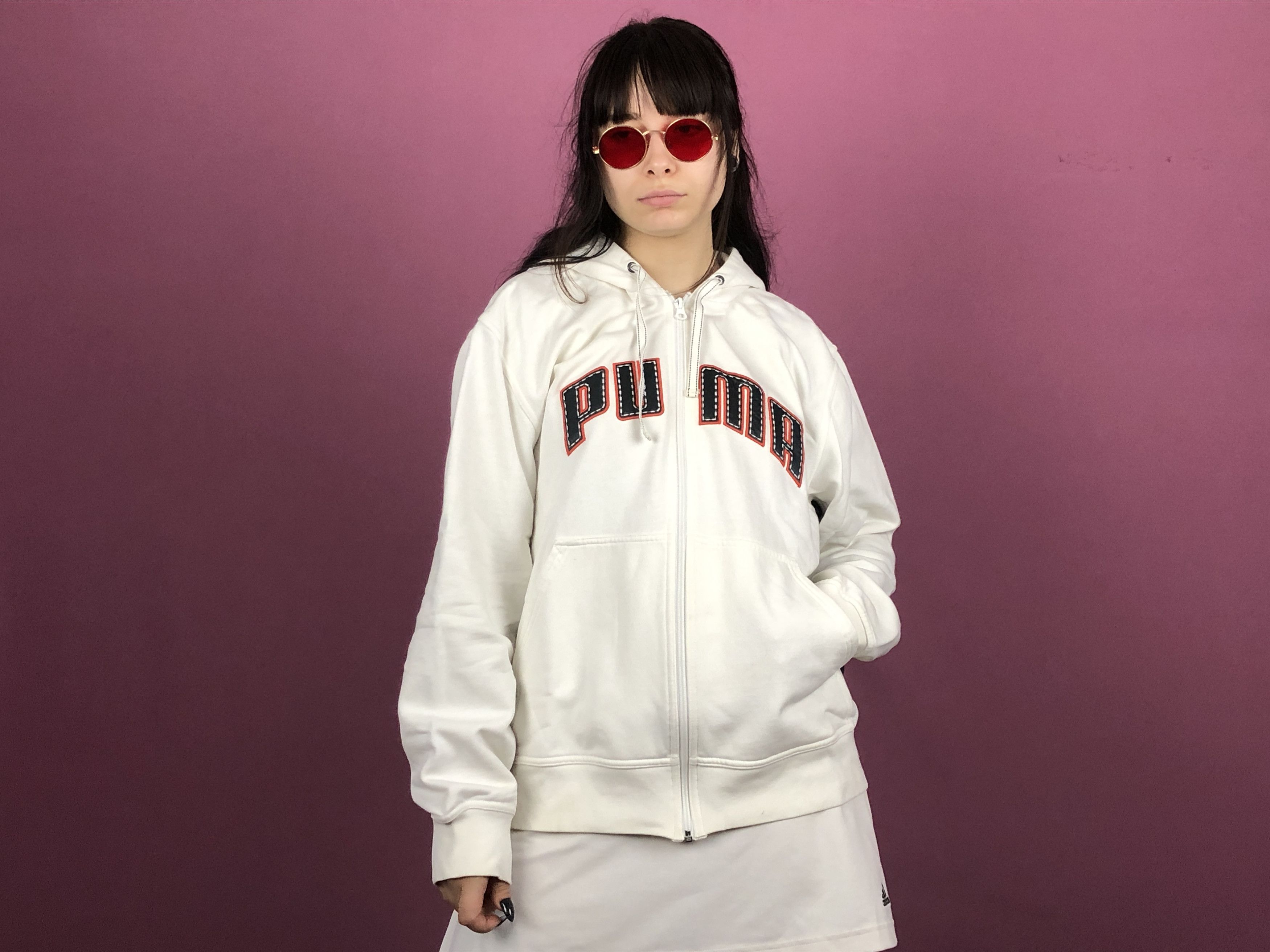 Puma × Vintage 90s Puma Vintage Women's Zip Hoodie - XL Size XL / US 12-14 / IT 48-50 - 1 Thumbnail