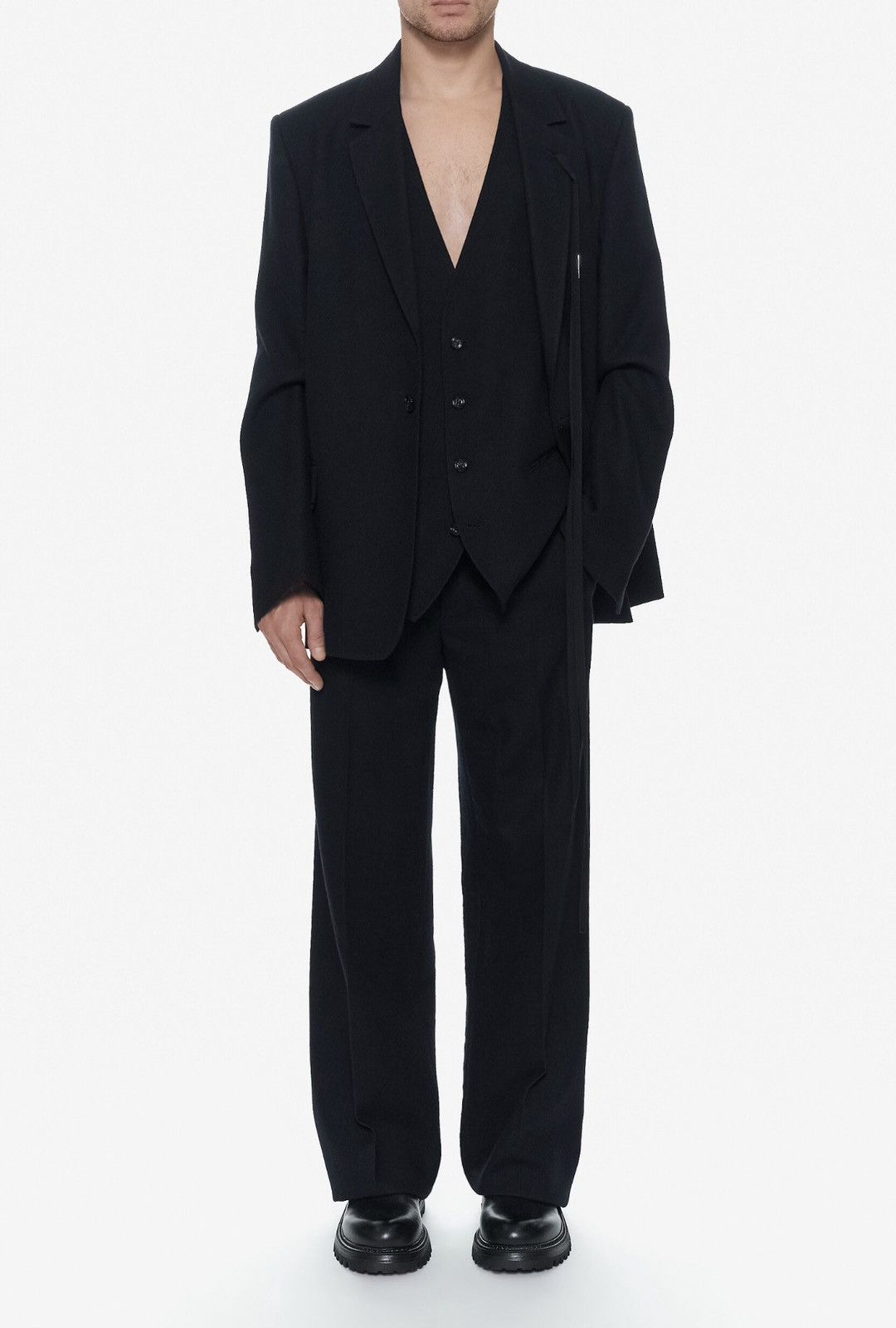 Ann Demeulemeester Last Ann Demeulemeester Black Wool Pants Size US 34 / EU 50 - 4 Thumbnail