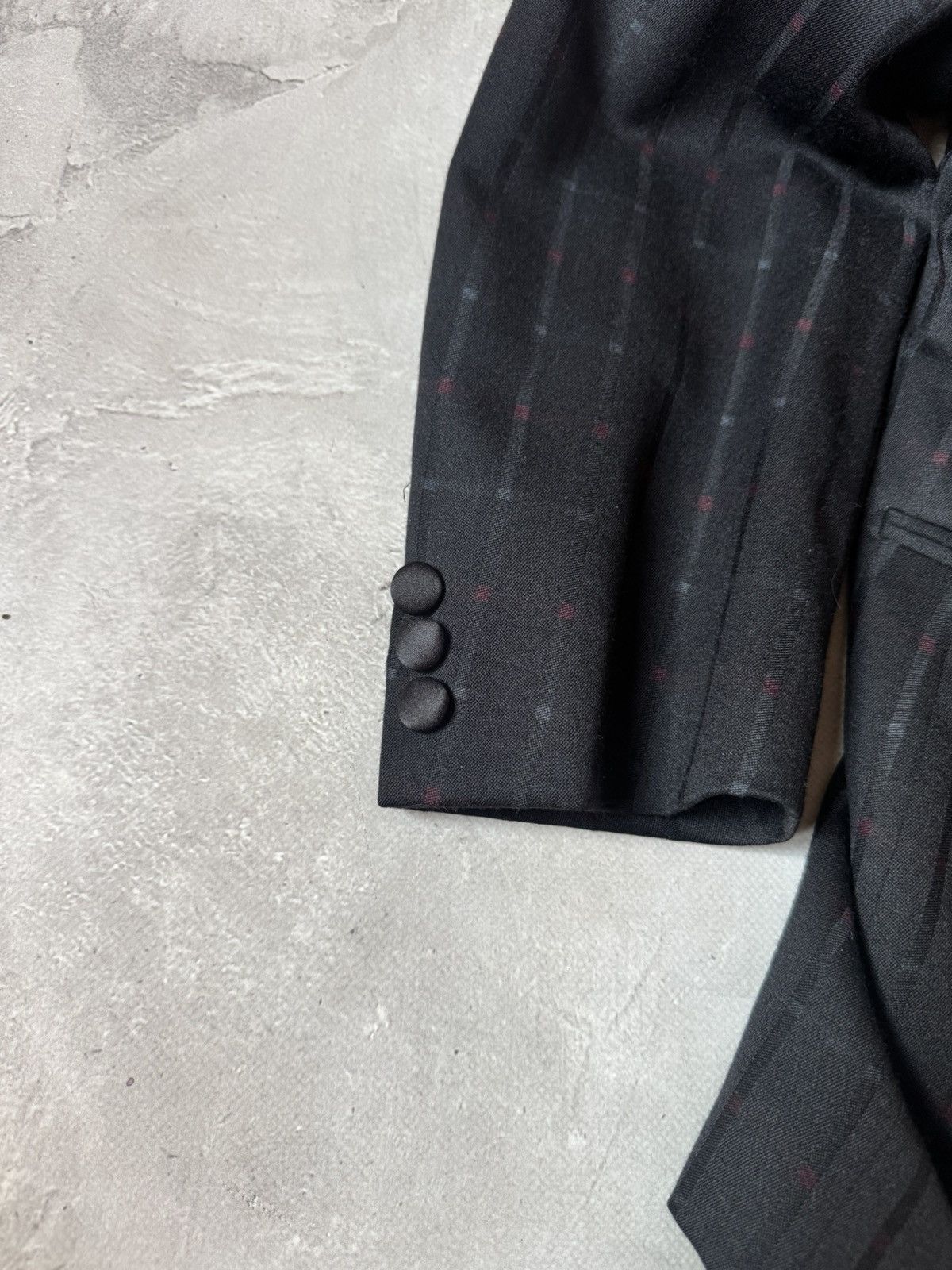 Yves Saint Laurent Yves Saint Laurent 80s Black Satin Shawl Lapel Blazer Size 54R - 7 Thumbnail