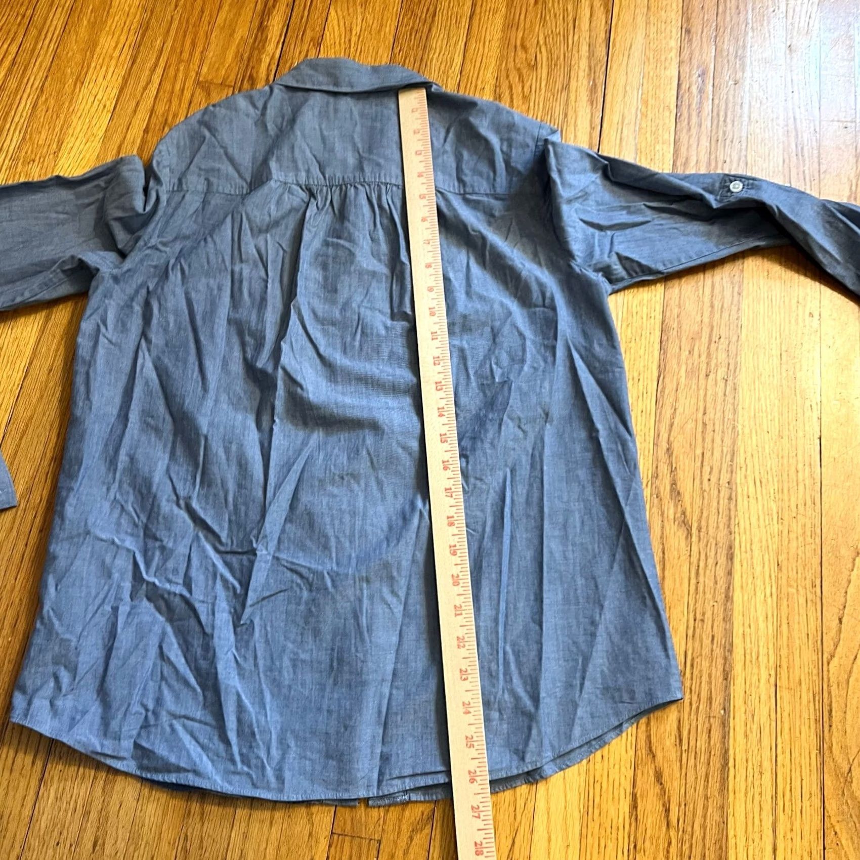 Vintage Kate Spade Womens 6 Button Down Chambray Blue Pleat Bib Top Size M / US 6-8 / IT 42-44 - 6 Thumbnail