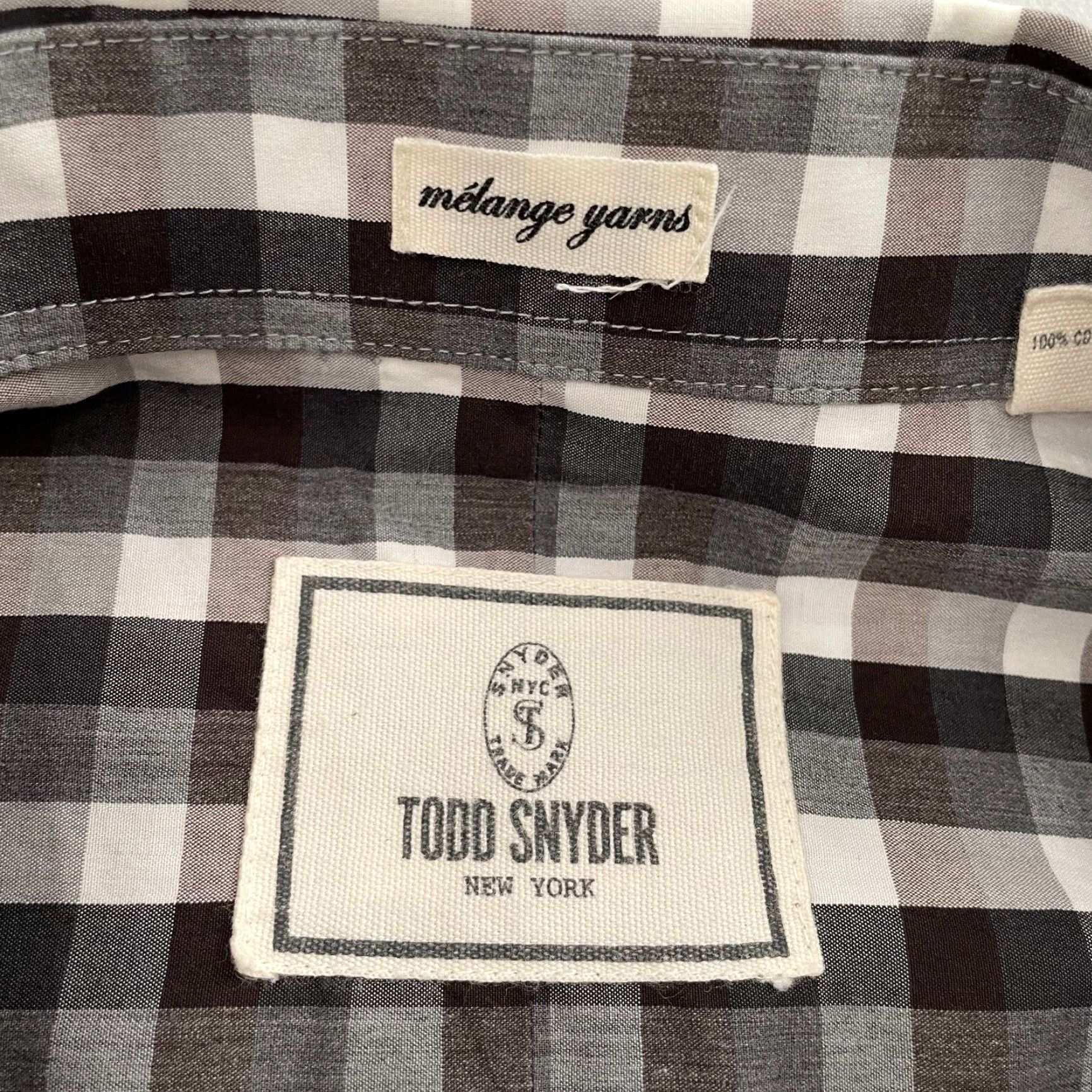 Todd Snyder VINTAGE Todd Snyder Check Shirt Long Sleeve Button Up Mens Adult Size 16 Black Casual Size US L / EU 52-54 / 3 - 6 Thumbnail