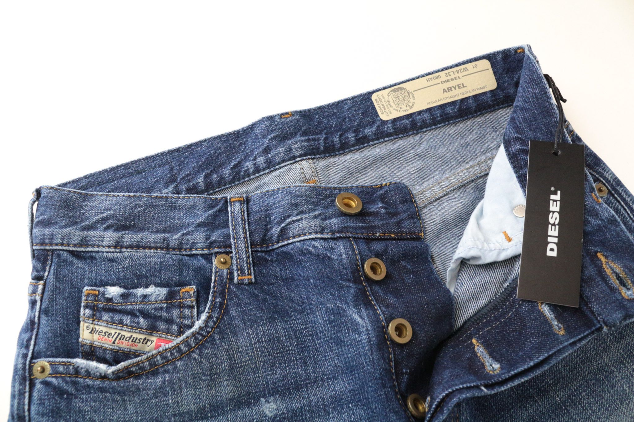 Diesel ARYEL 080AH W24/L32 Girls Ripped Blue Cotton Jeans 69373 Size 24" / US 00 / IT 34 - 5 Thumbnail