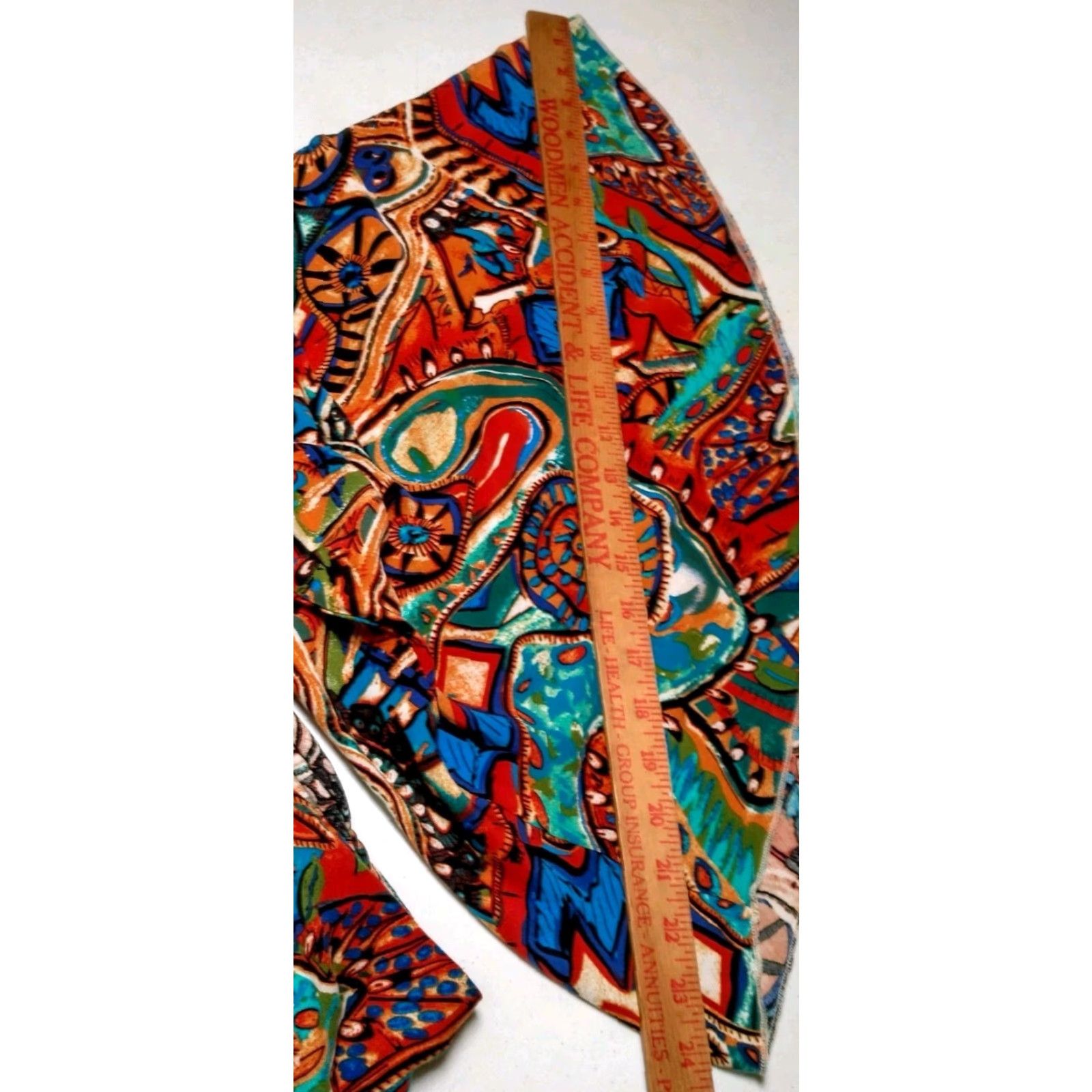 Bell VINTAGE LUUKSE Womens Cropped Blouse S Long Bell Sleeve Abstract Psychedelic Boho Festival Size S / US 4 / IT 40 - 6 Thumbnail