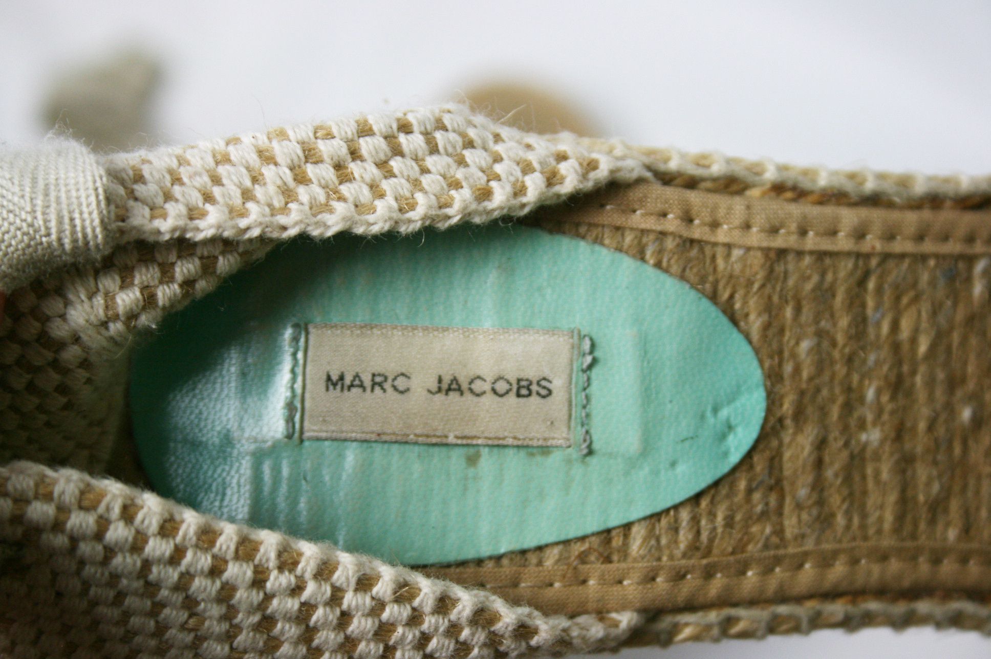 Marc Jacobs Canvas And Mesh Wedge Espadrilles Ankle Wrap Sandals Size US 8 / IT 38 - 7 Thumbnail